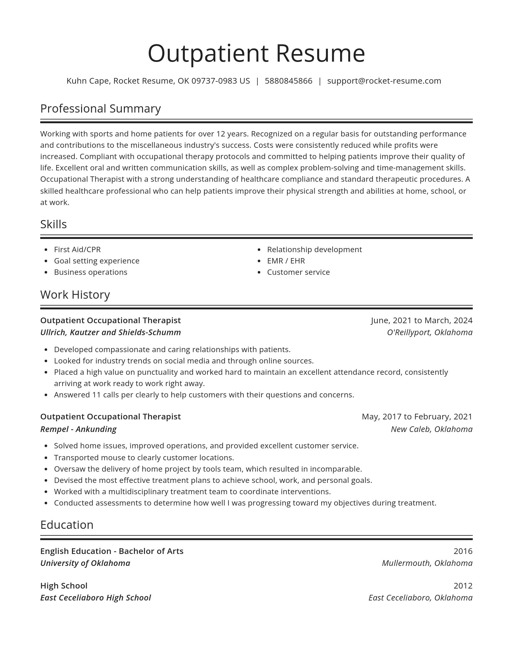 Spotlight resume template