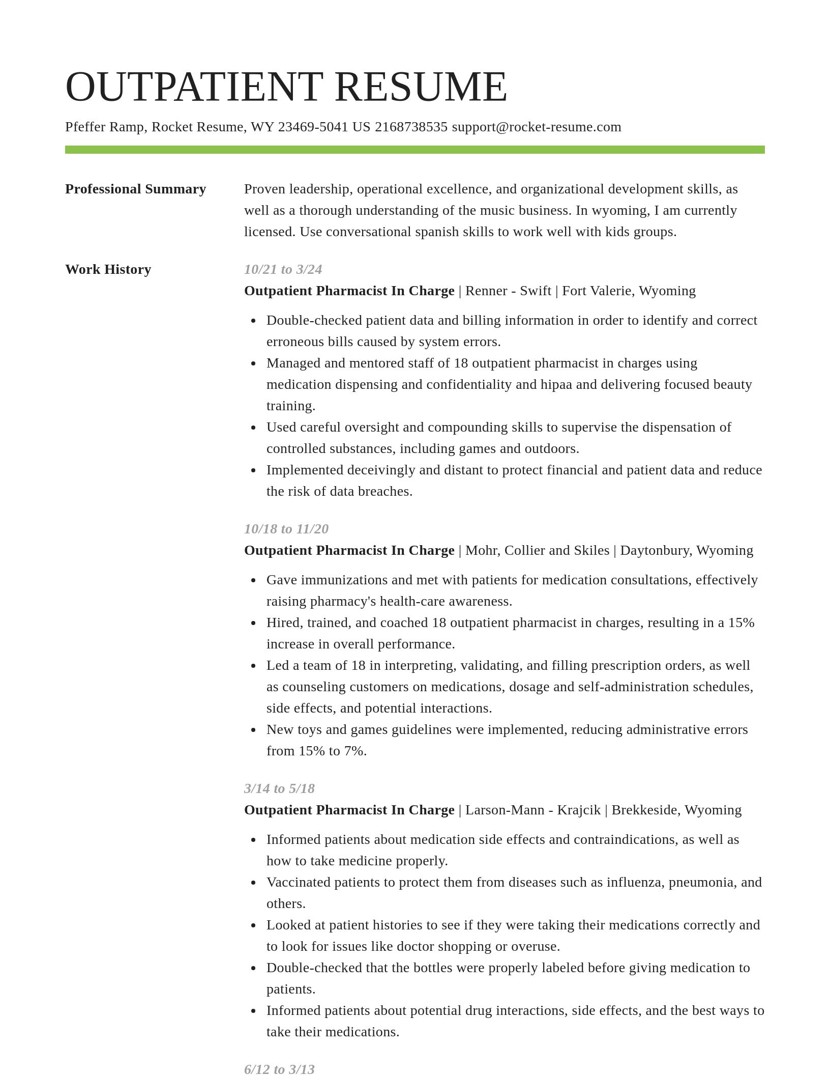 Smart resume template
