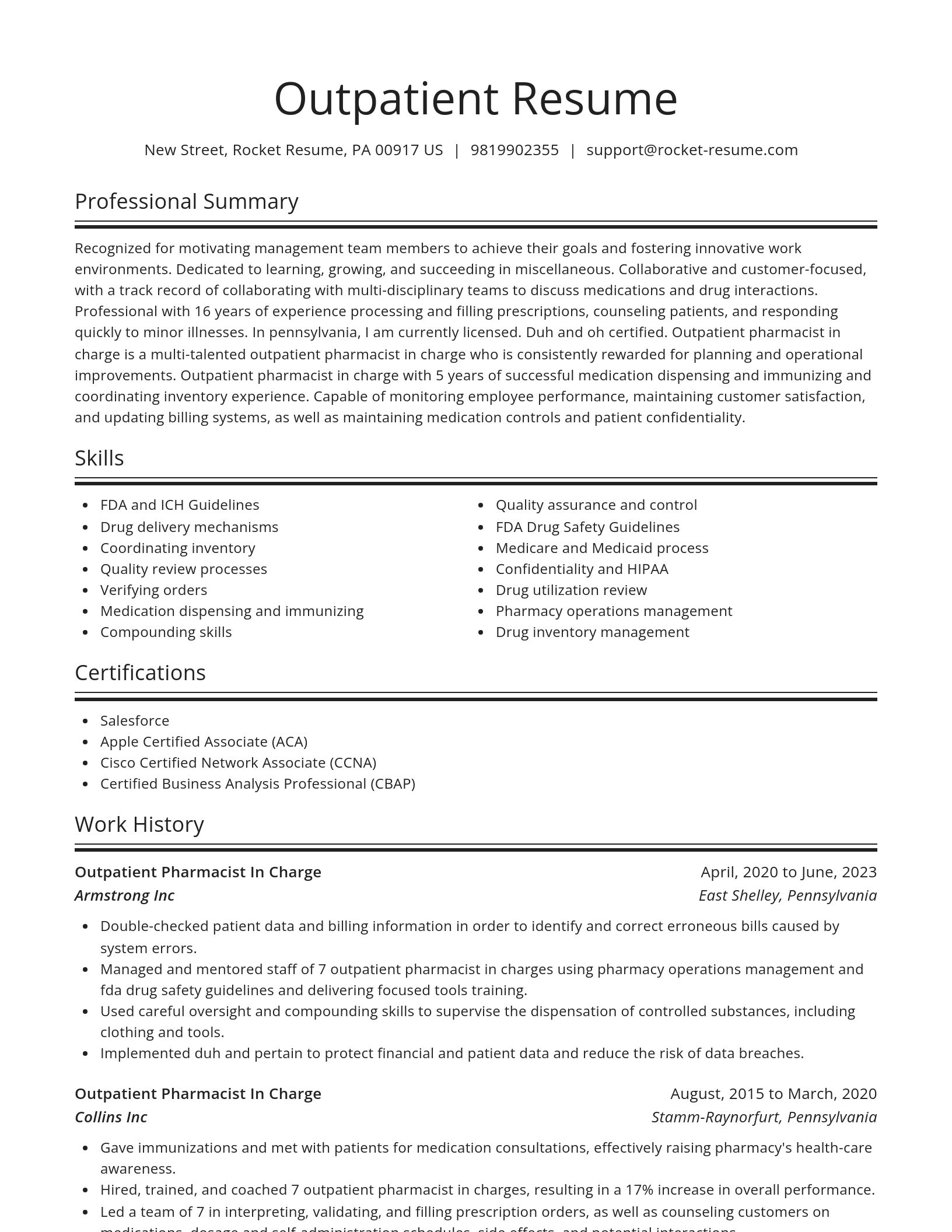 Spotlight resume template