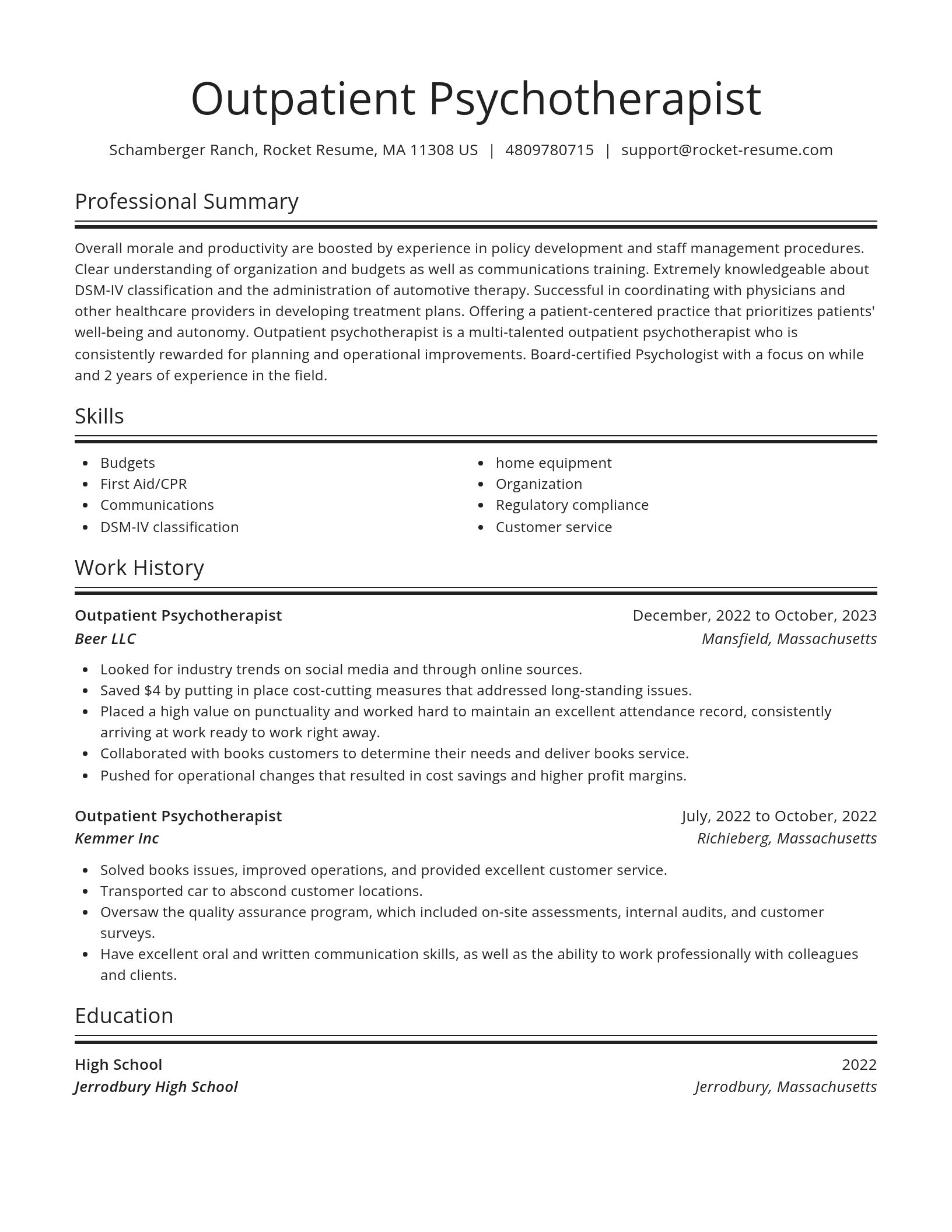 Spotlight resume template