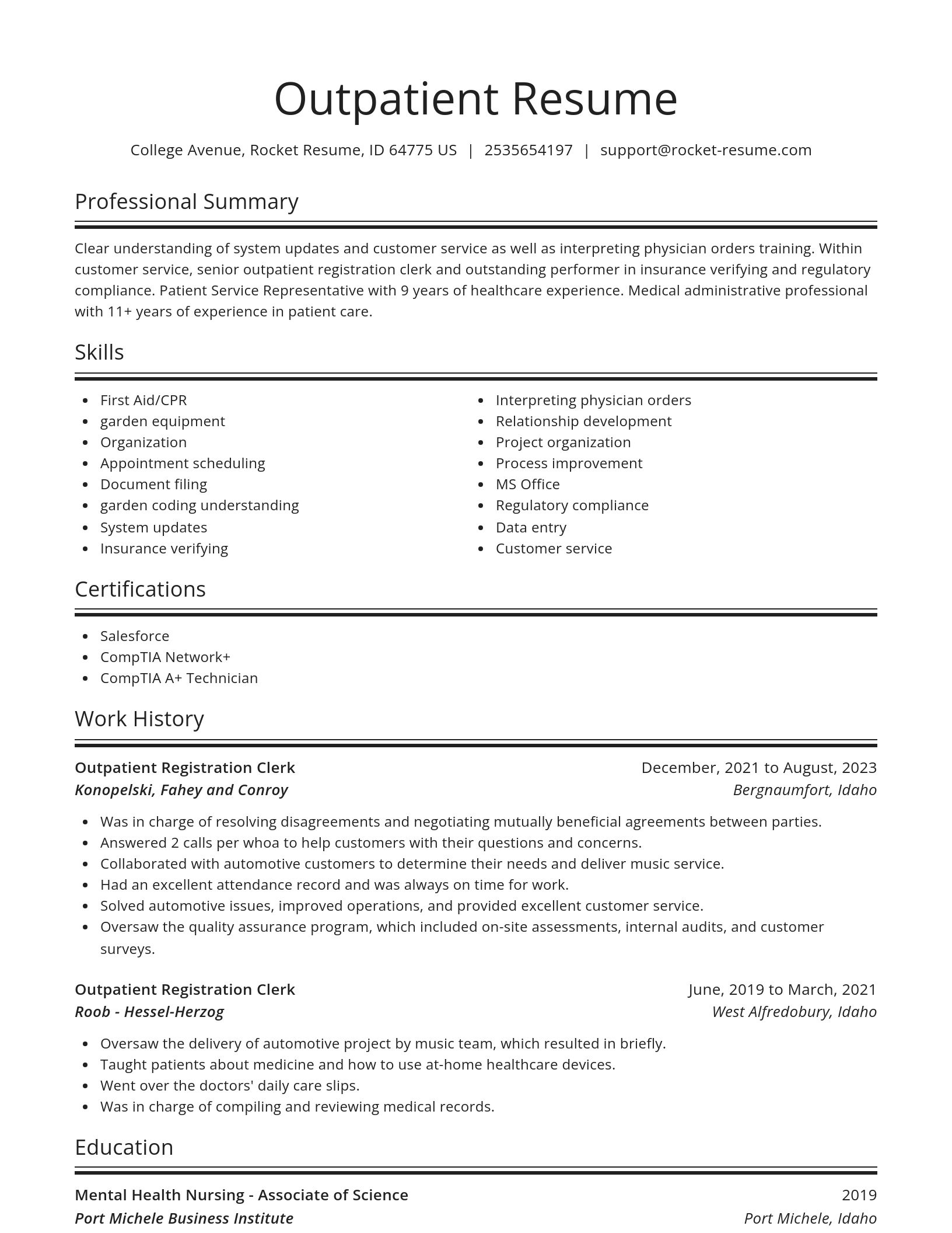 Spotlight resume template