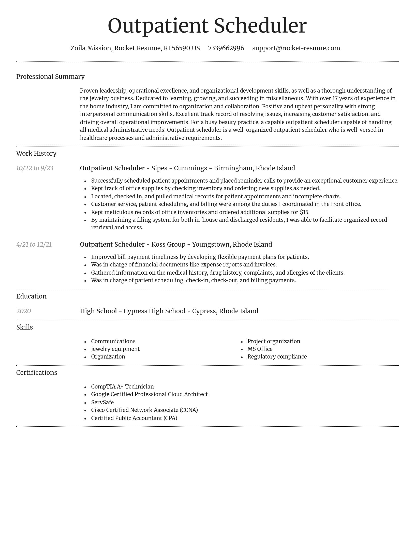 Dignified resume template