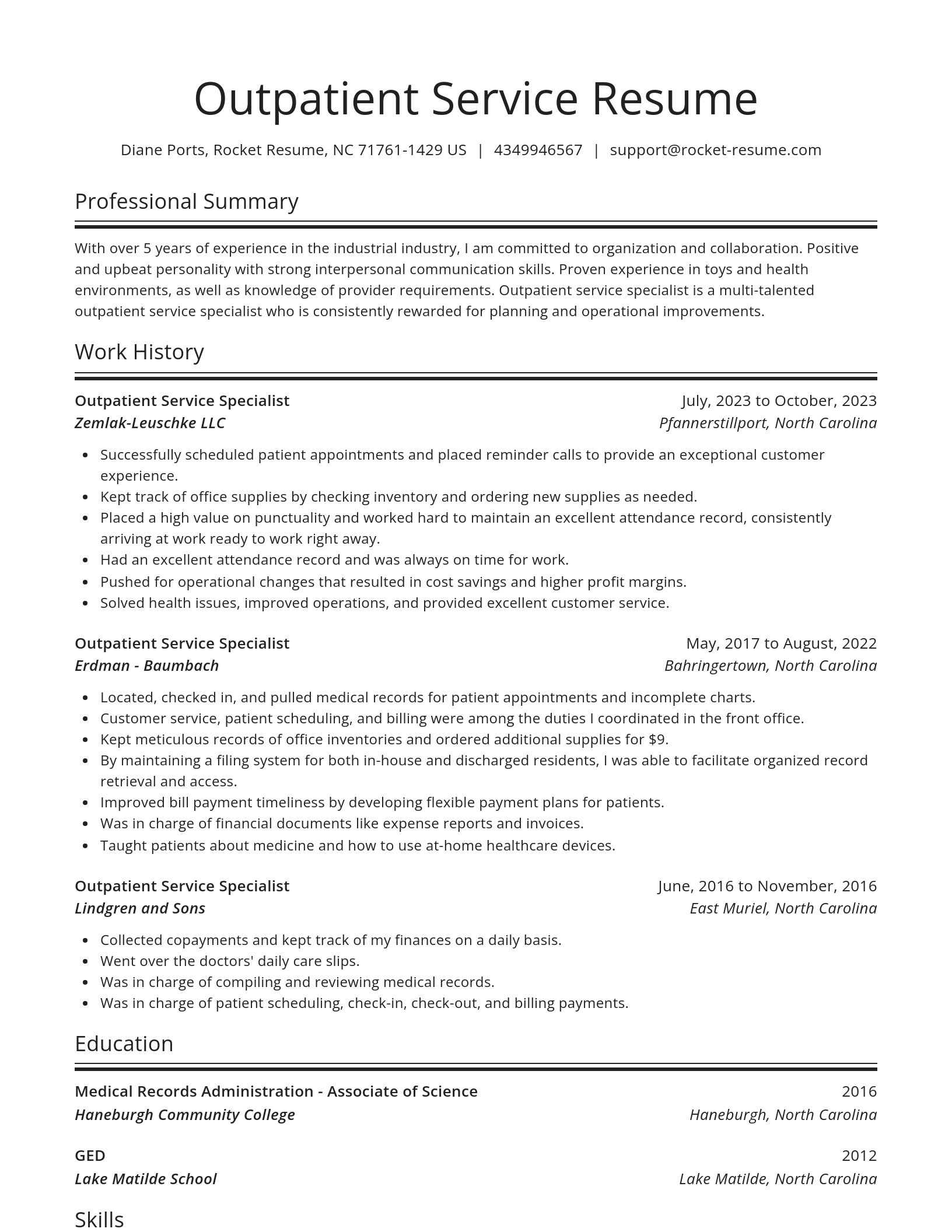Spotlight resume template