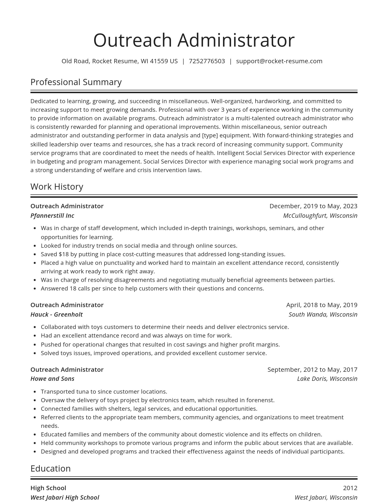 Spotlight resume template
