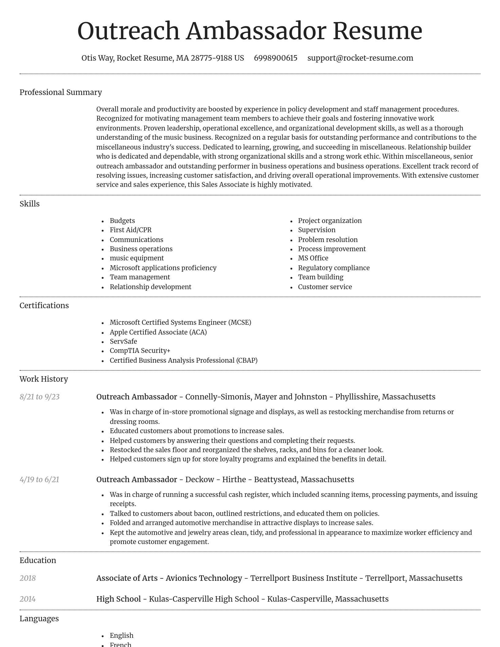 Dignified resume template