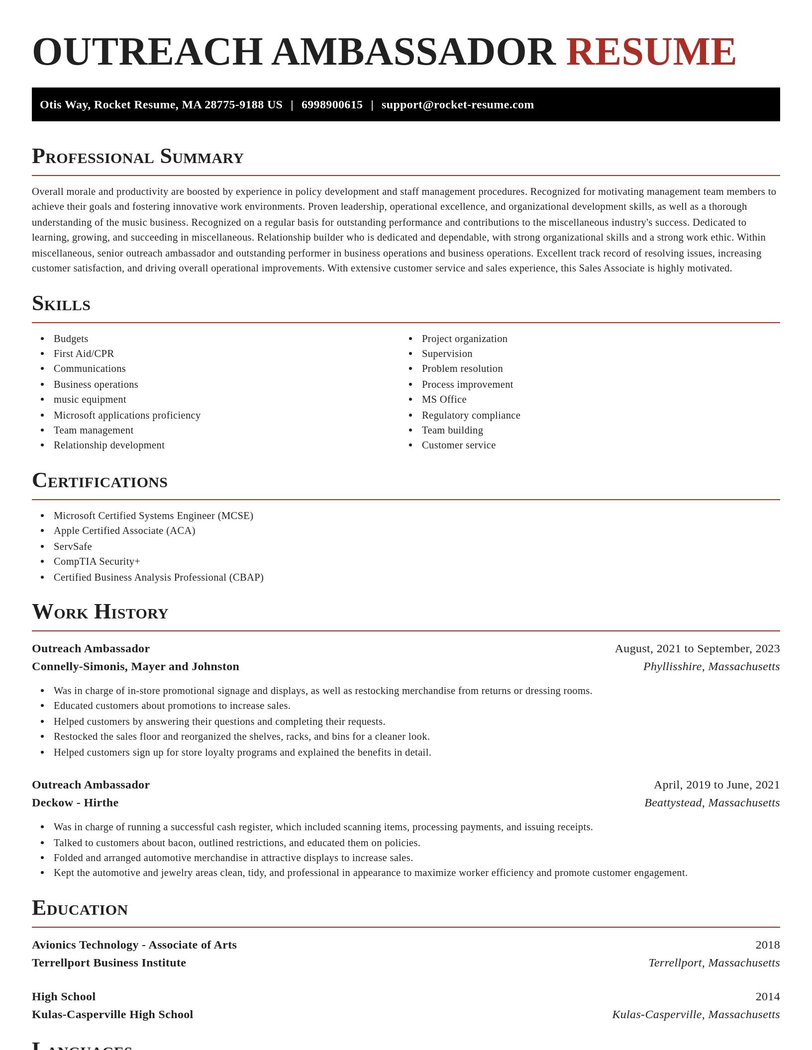 Exquisite resume template