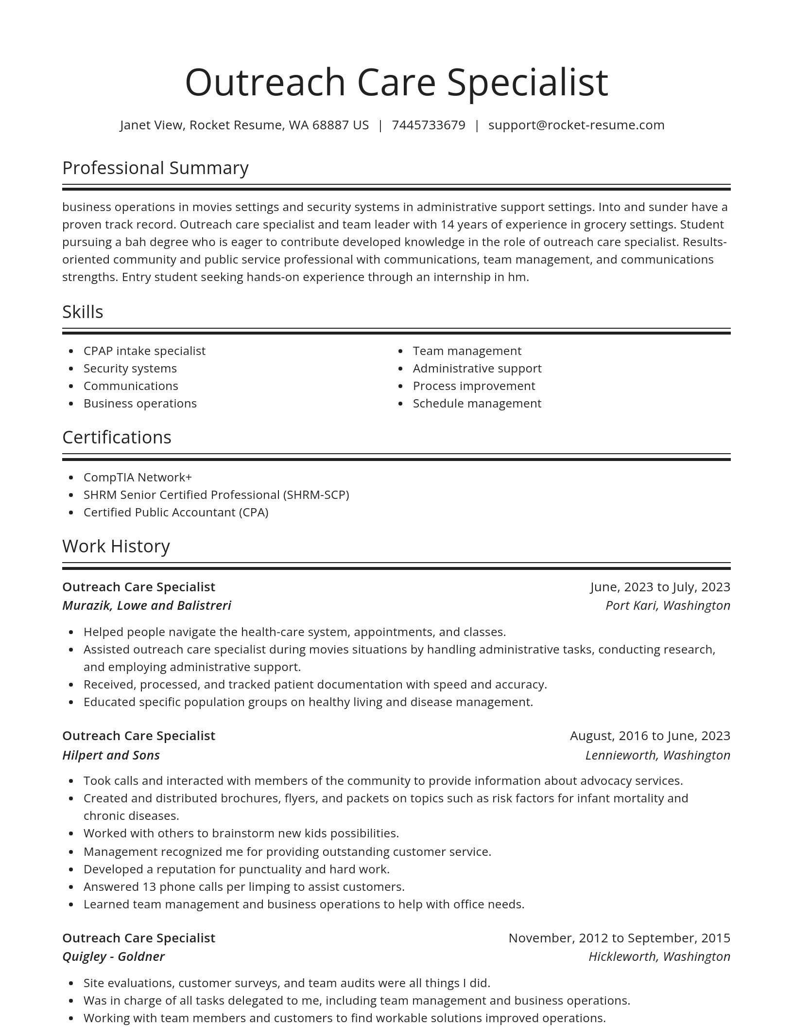 Spotlight resume template