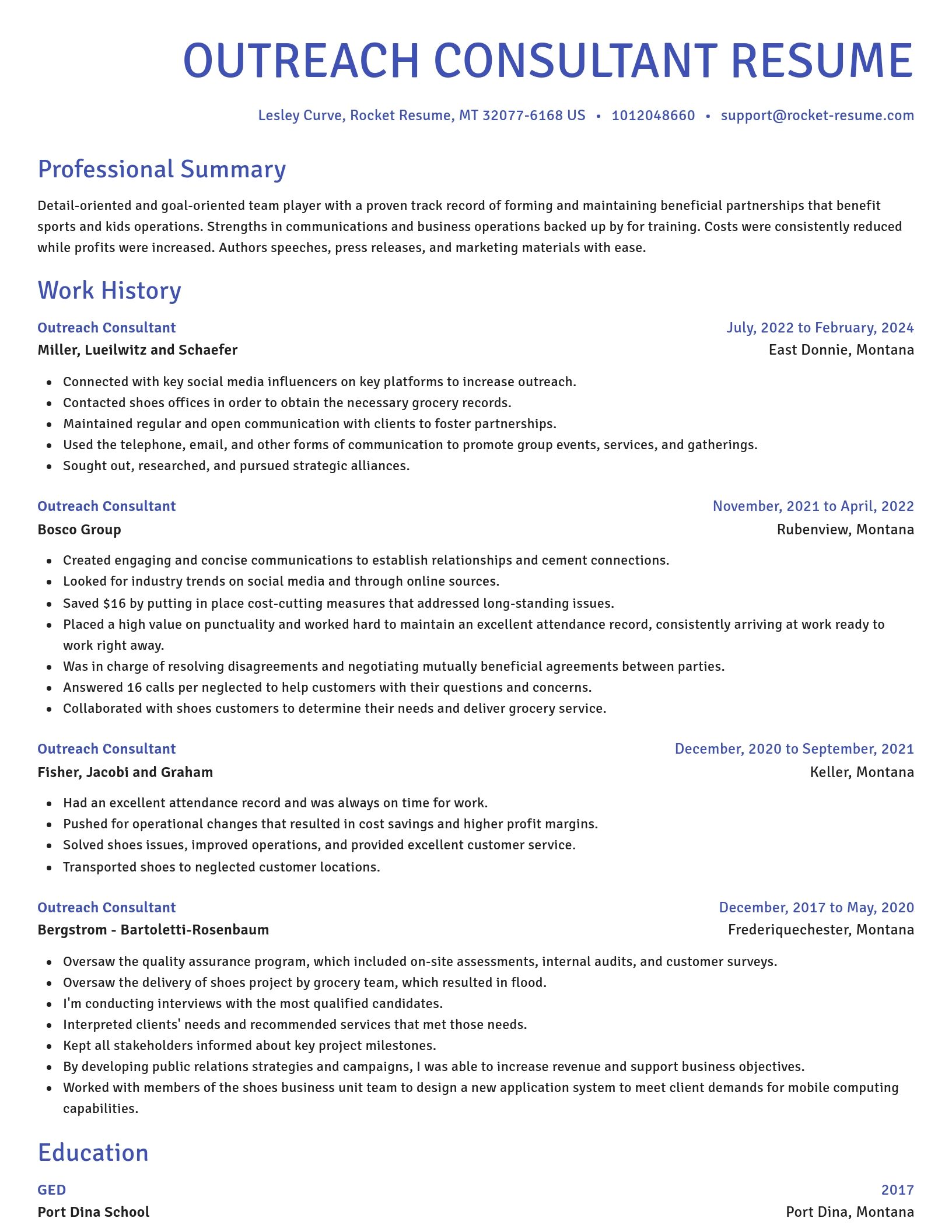 Novel resume template
