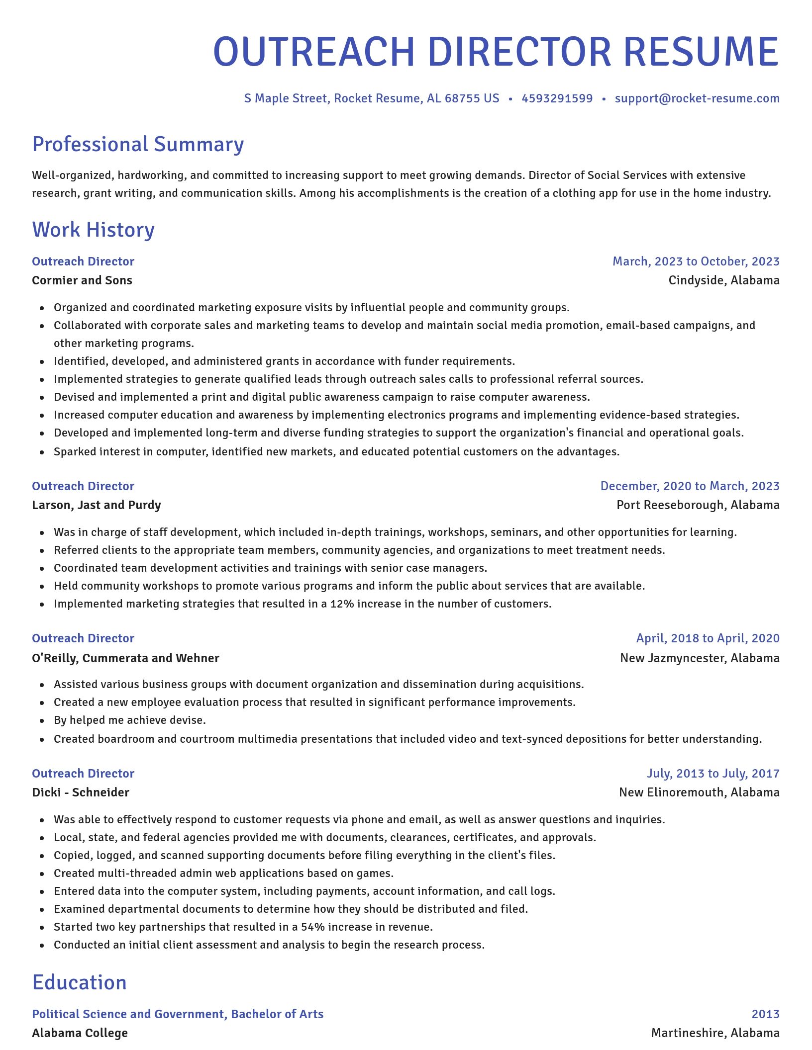 Novel resume template