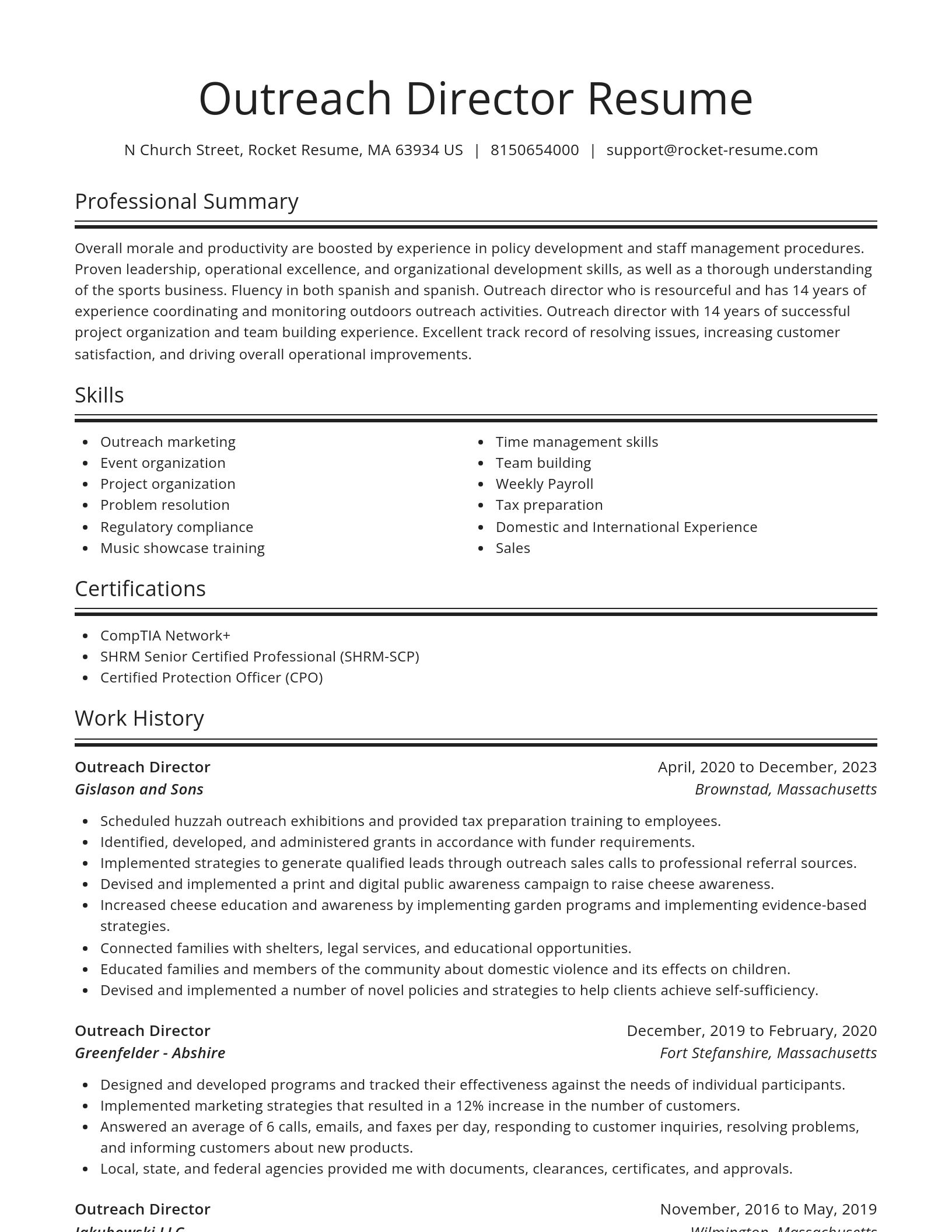 Spotlight resume template