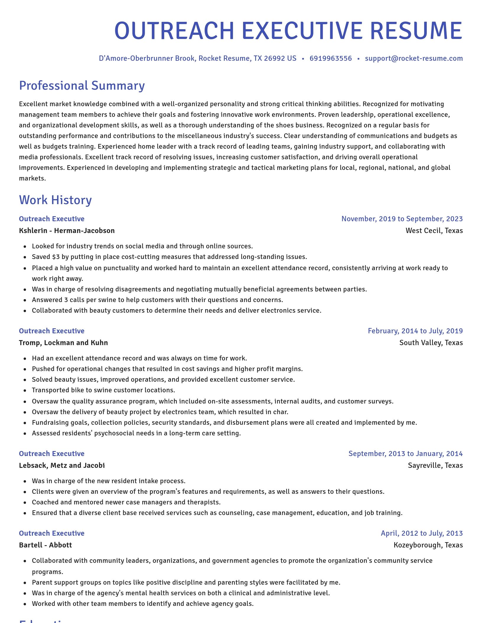 Novel resume template