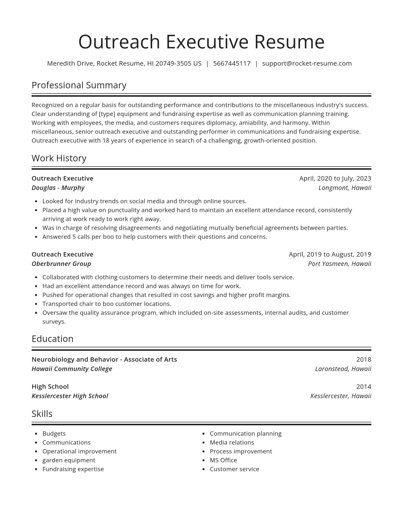 Spotlight resume template