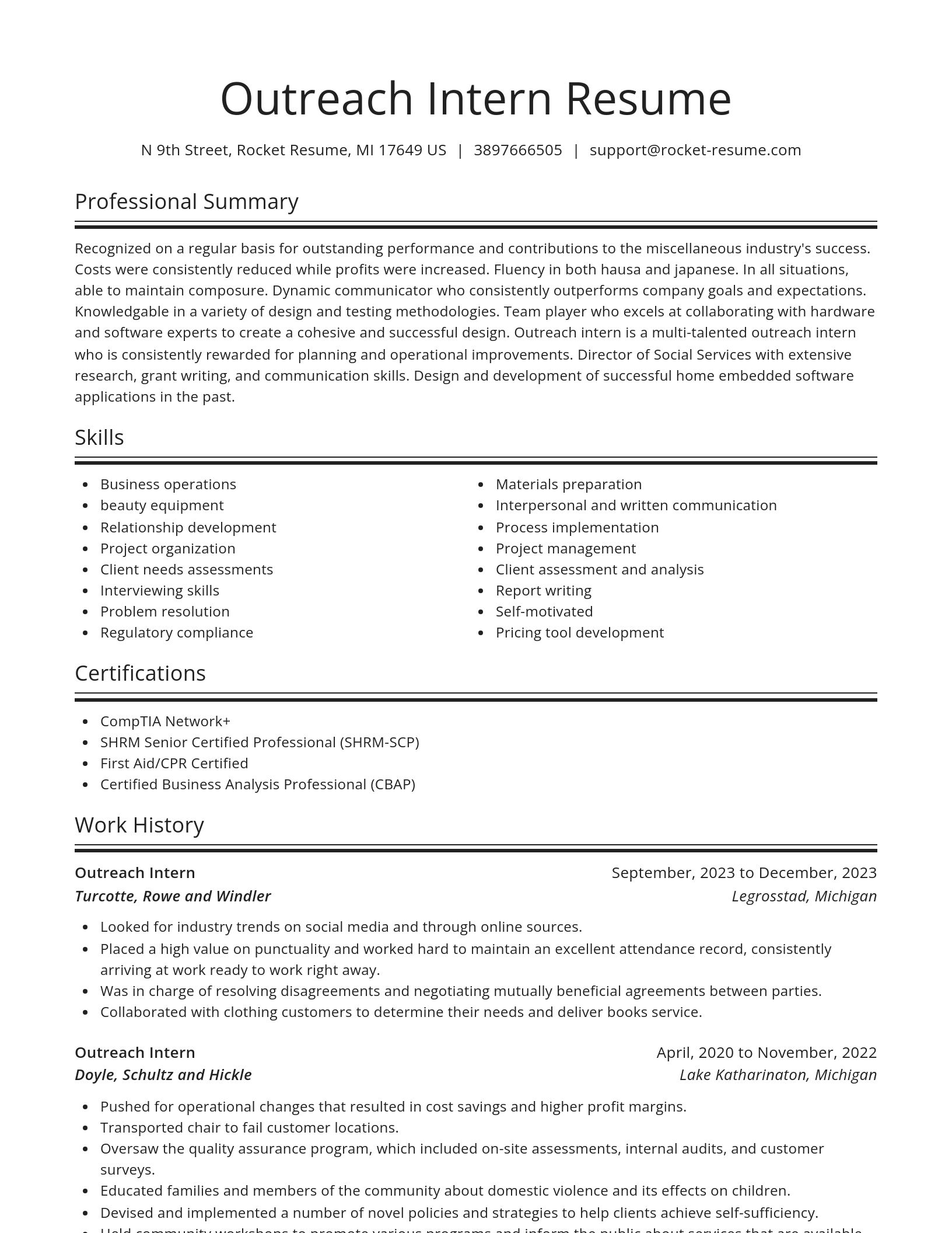 Spotlight resume template