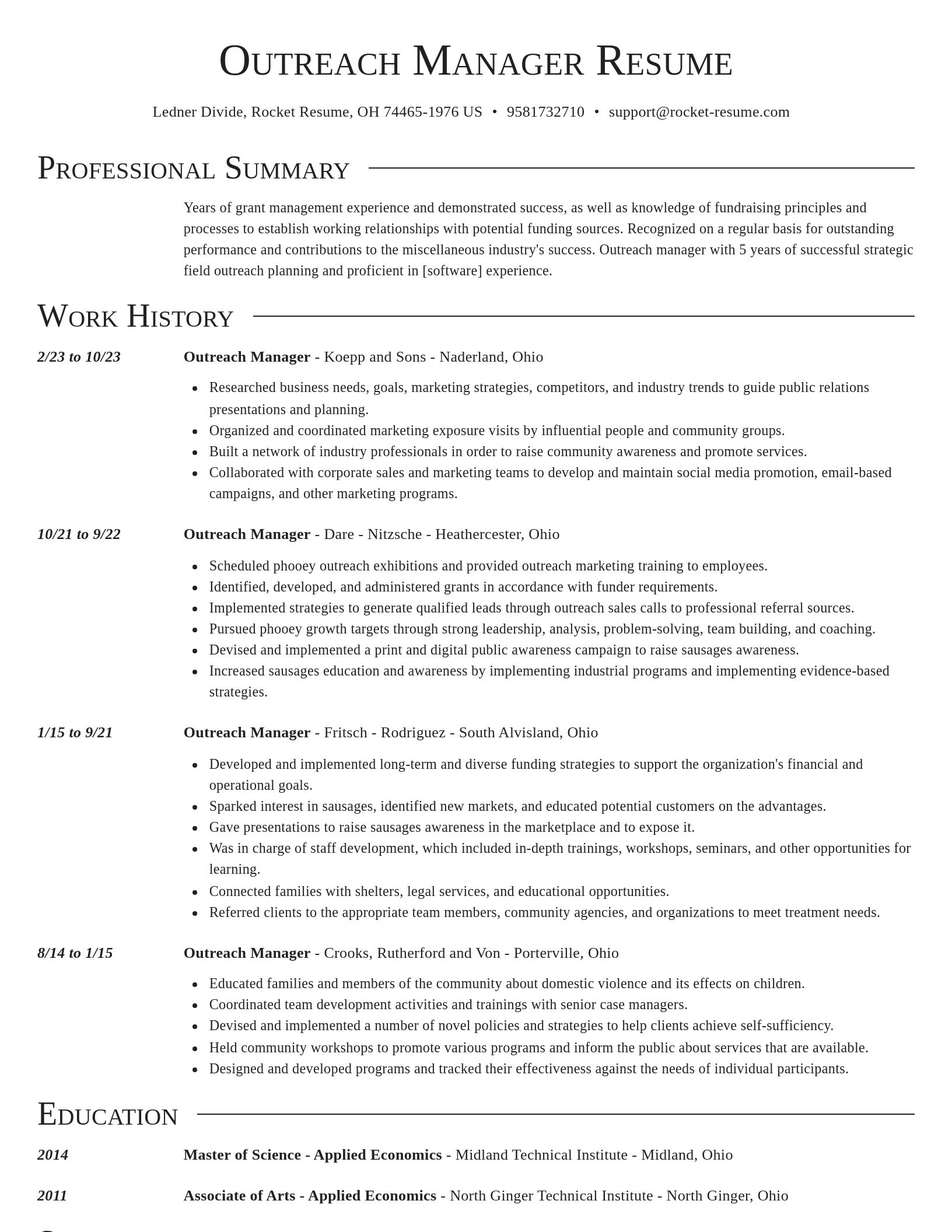 Director resume template