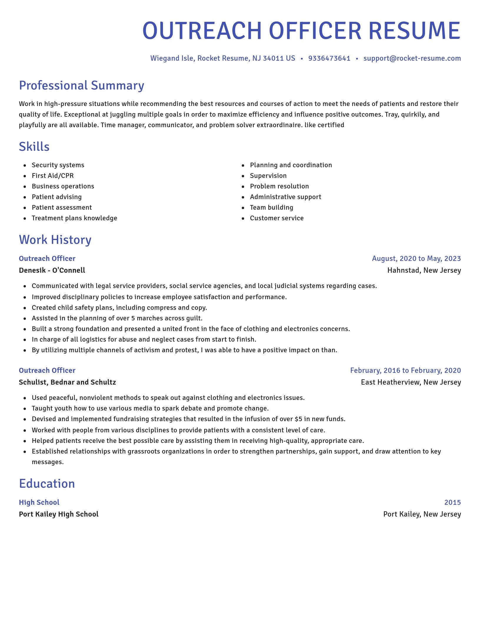 Novel resume template