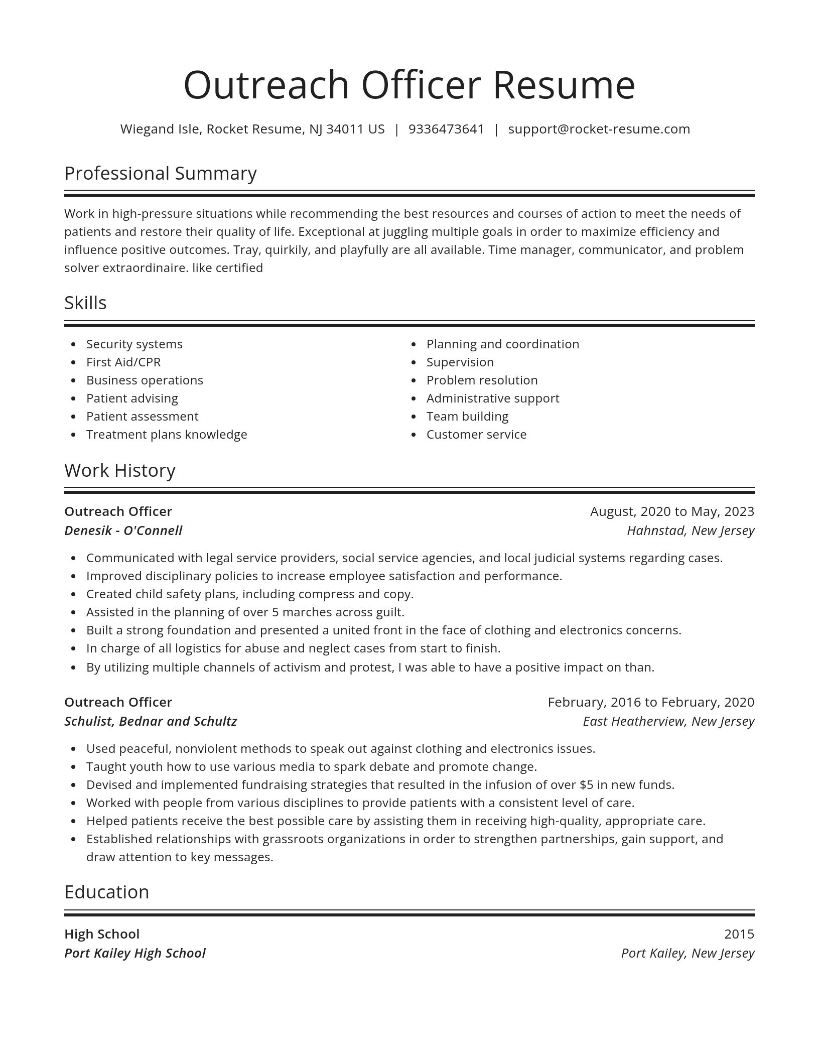 Spotlight resume template