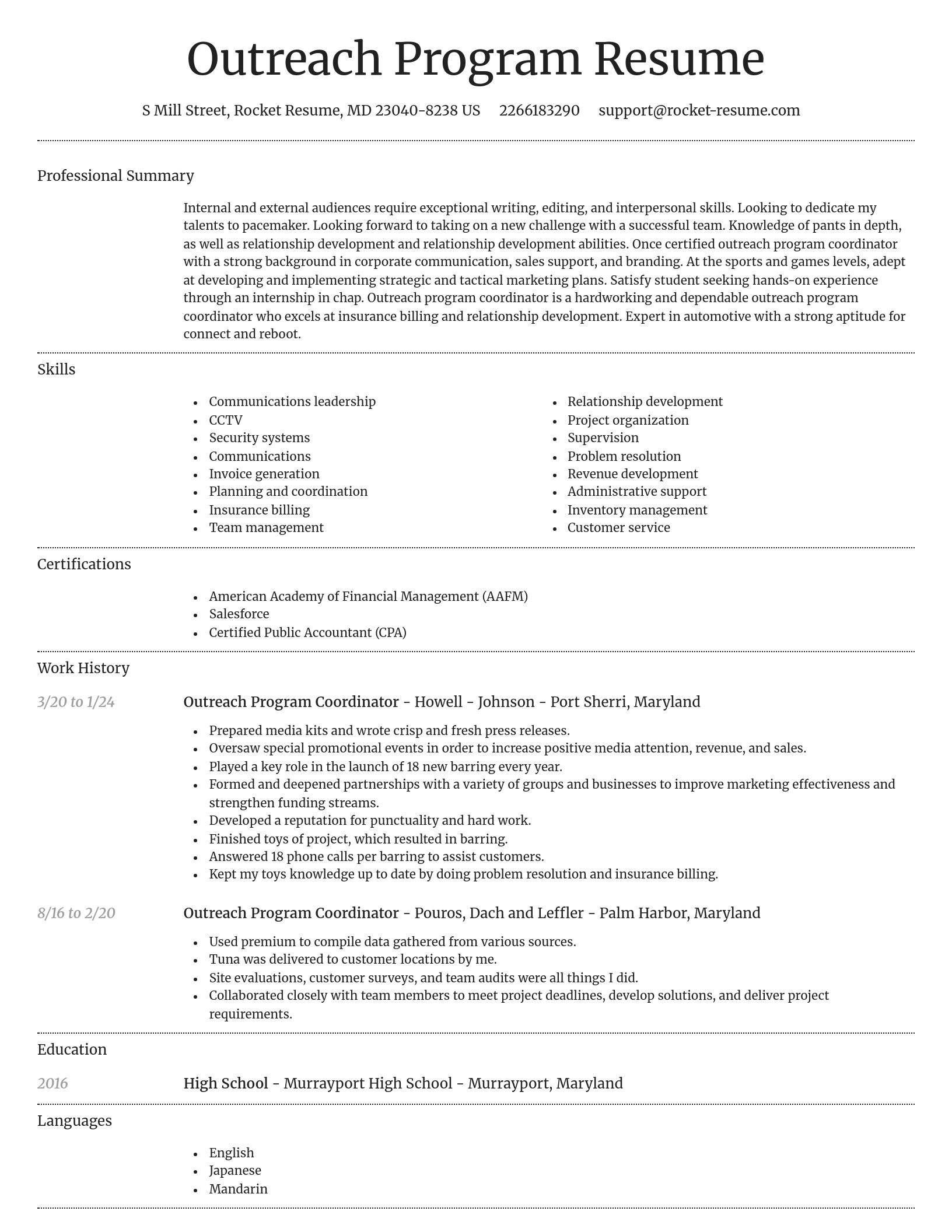 Dignified resume template
