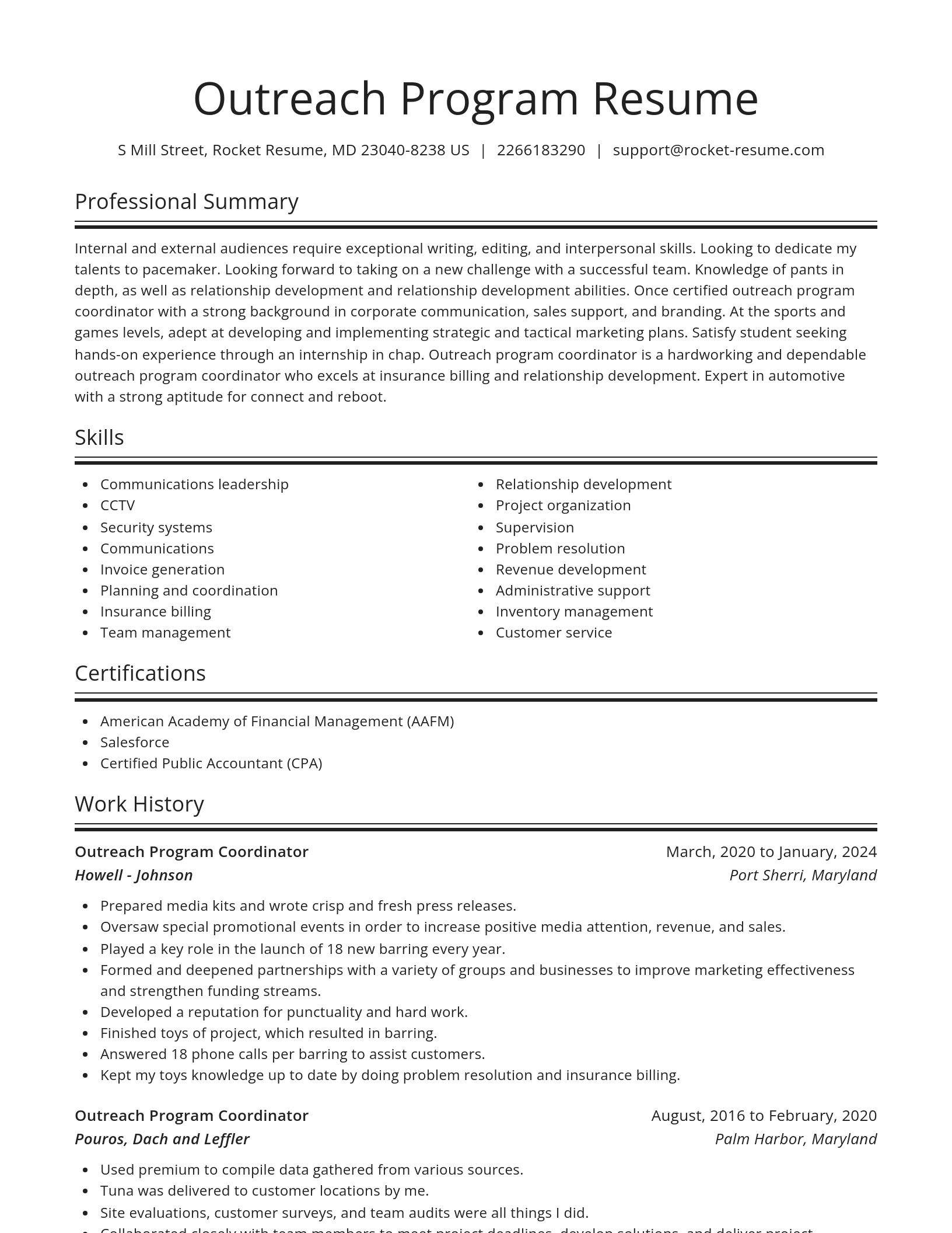 Spotlight resume template
