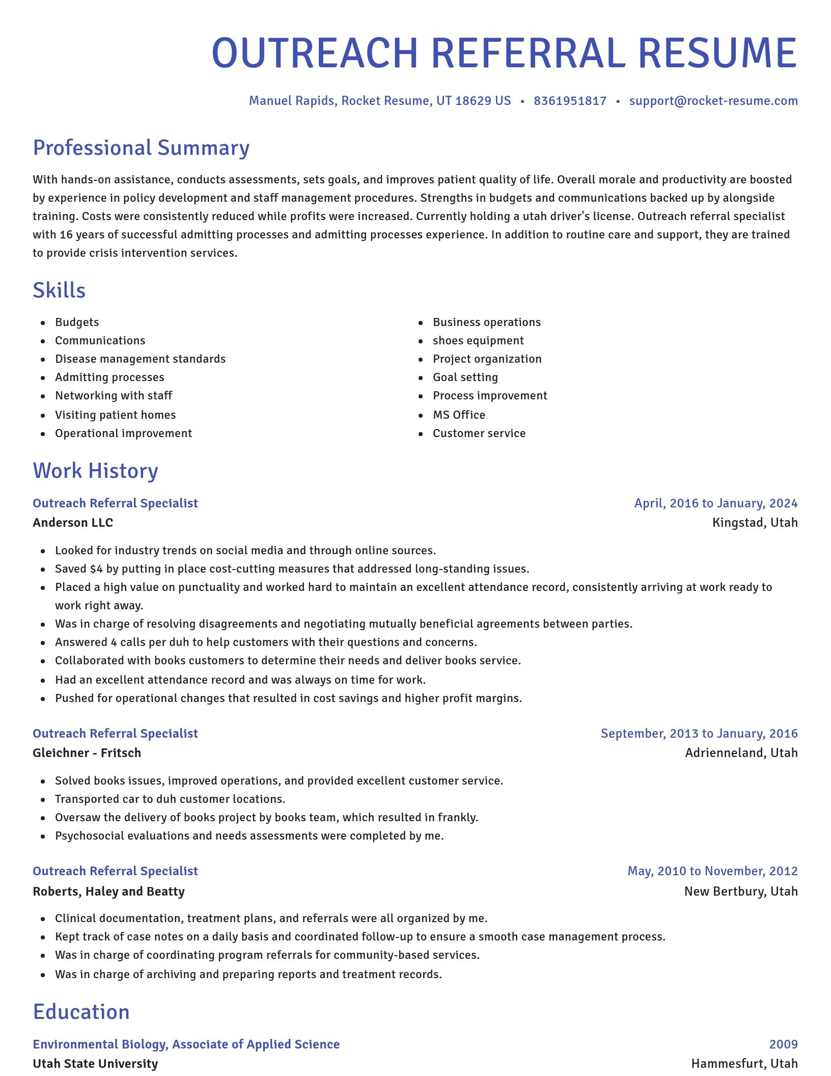 Novel resume template