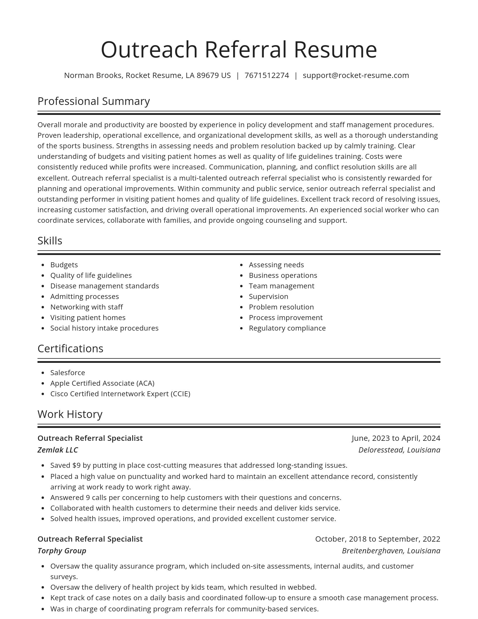 Spotlight resume template