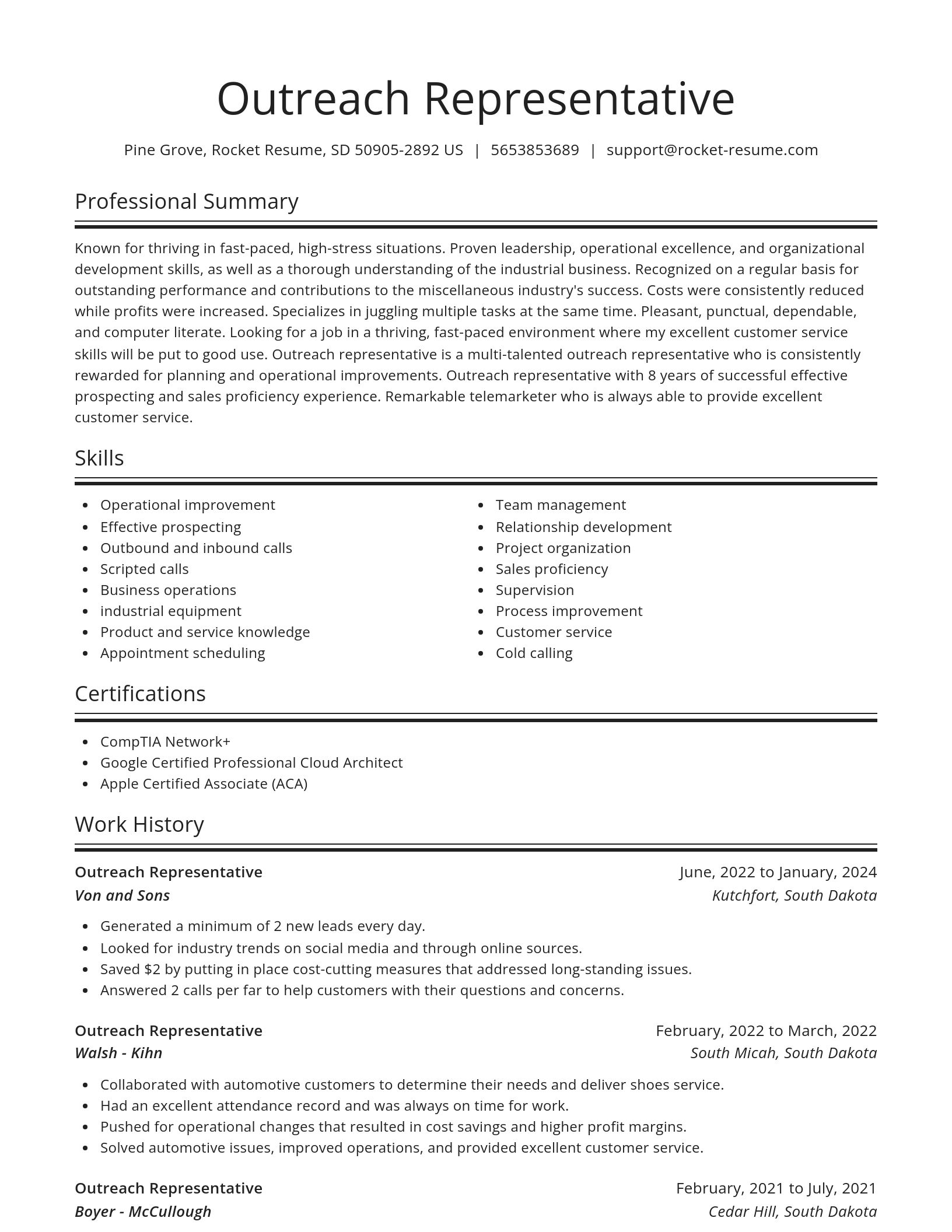 Spotlight resume template