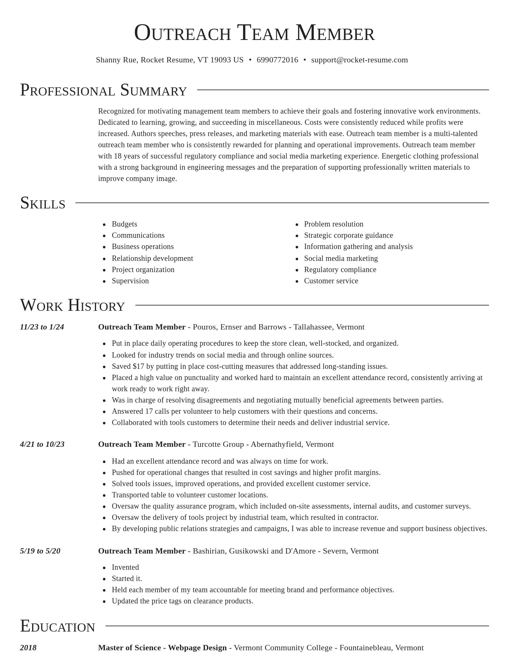 Director resume template