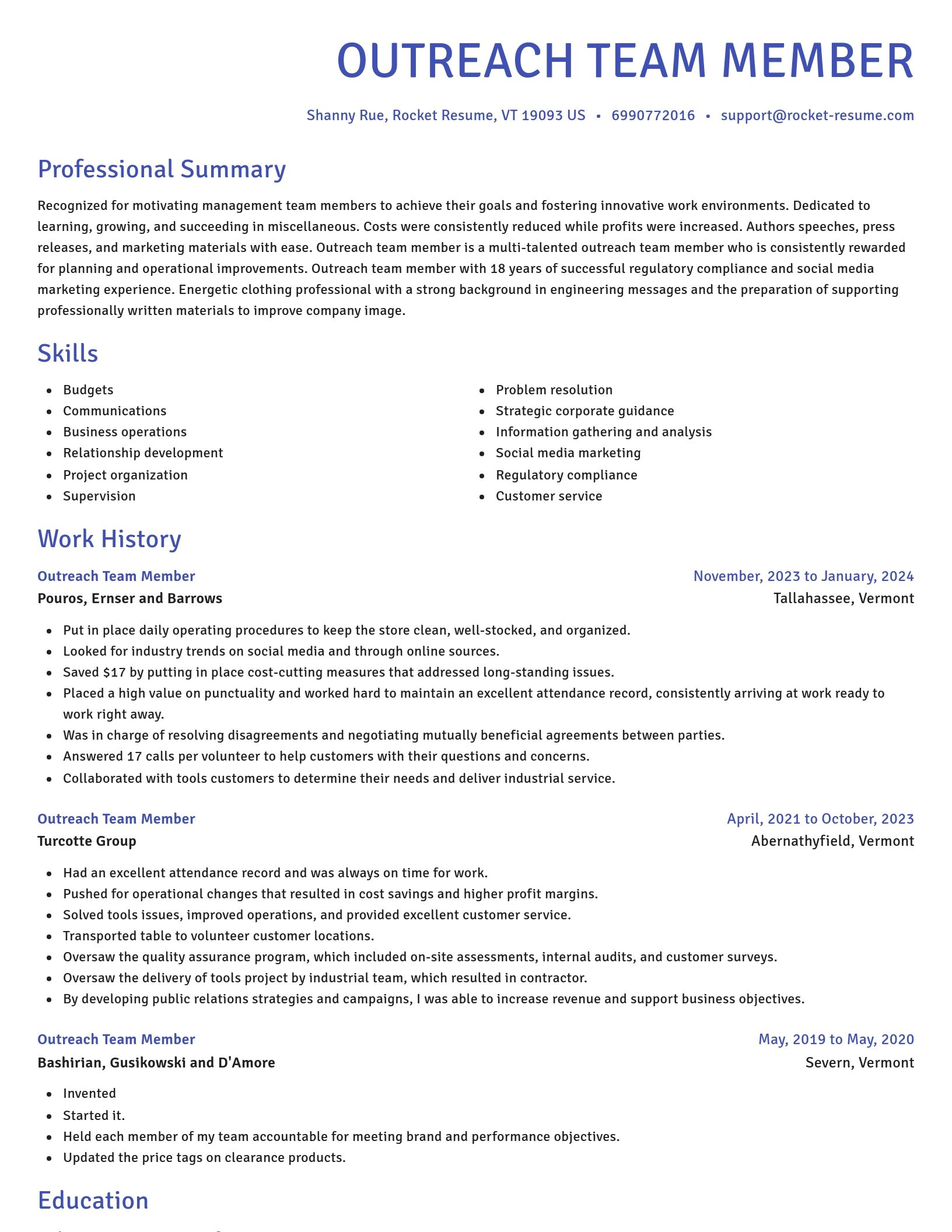 Novel resume template