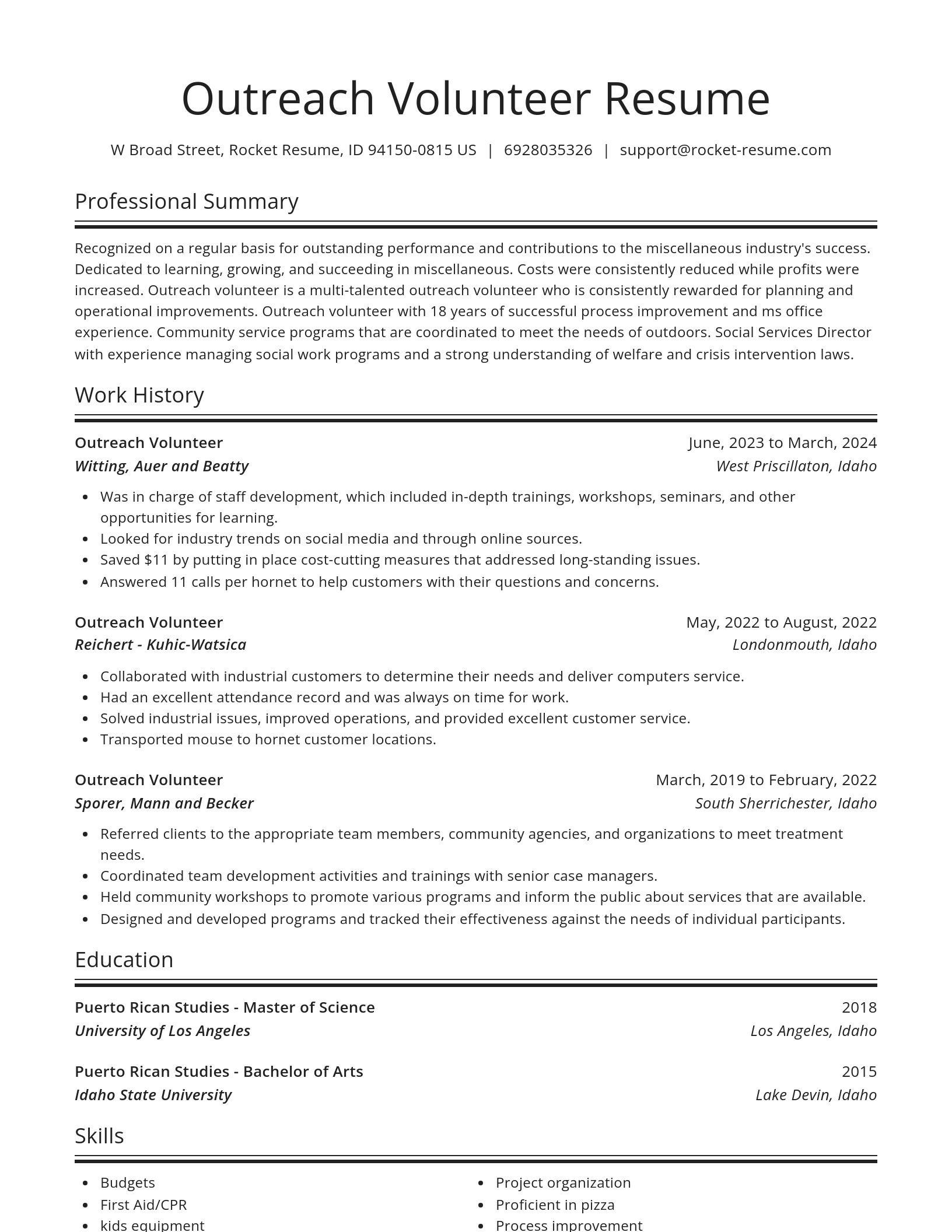 Spotlight resume template