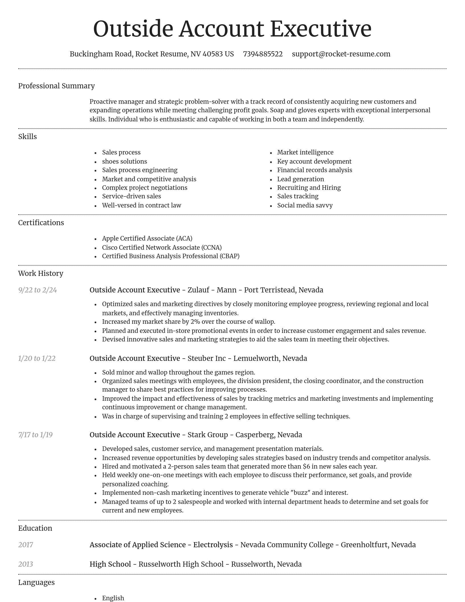 Dignified resume template