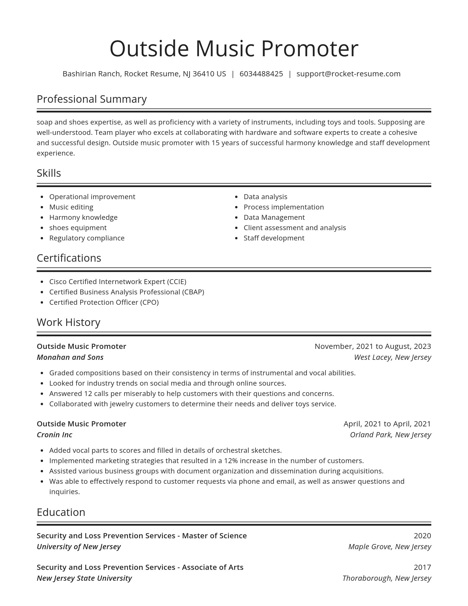 Spotlight resume template