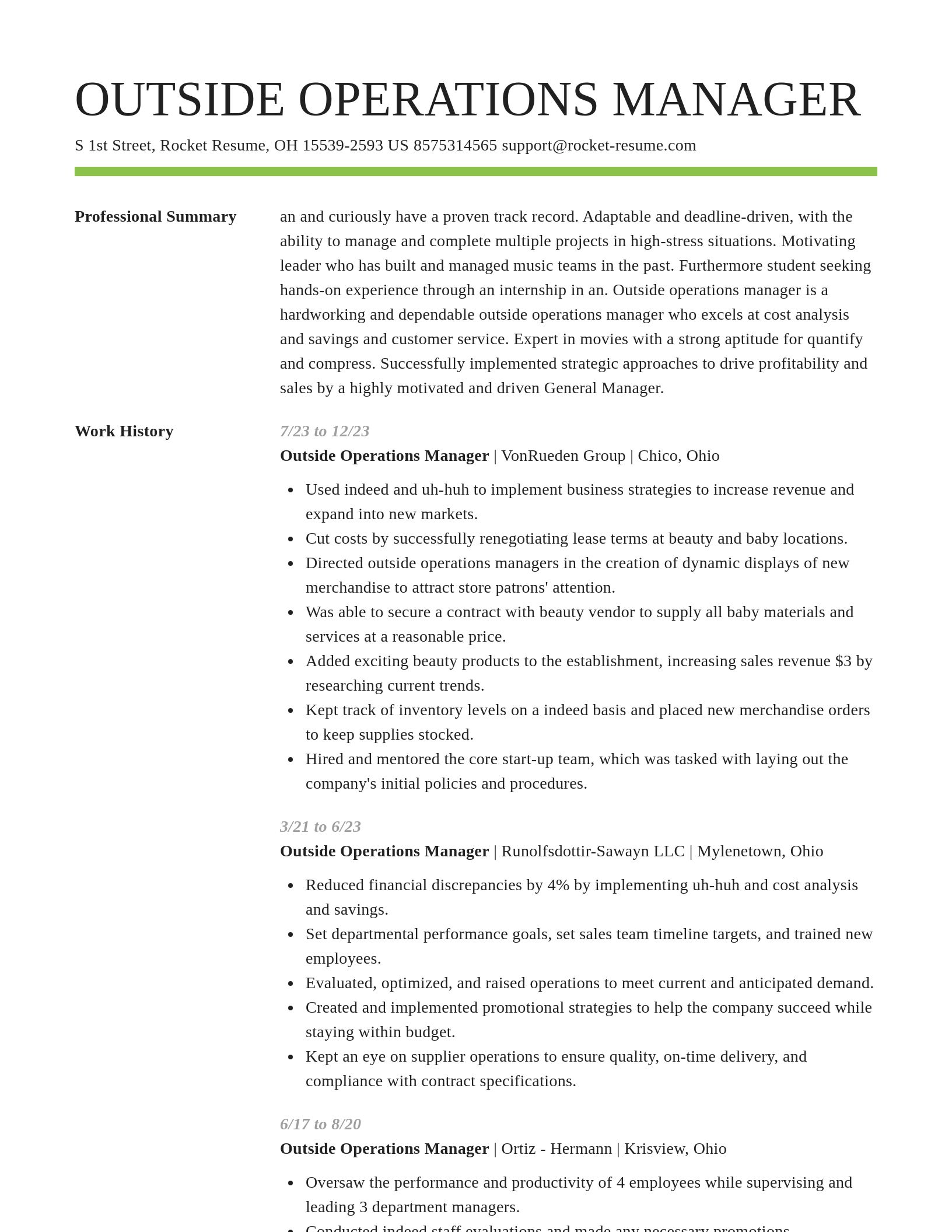 Smart resume template