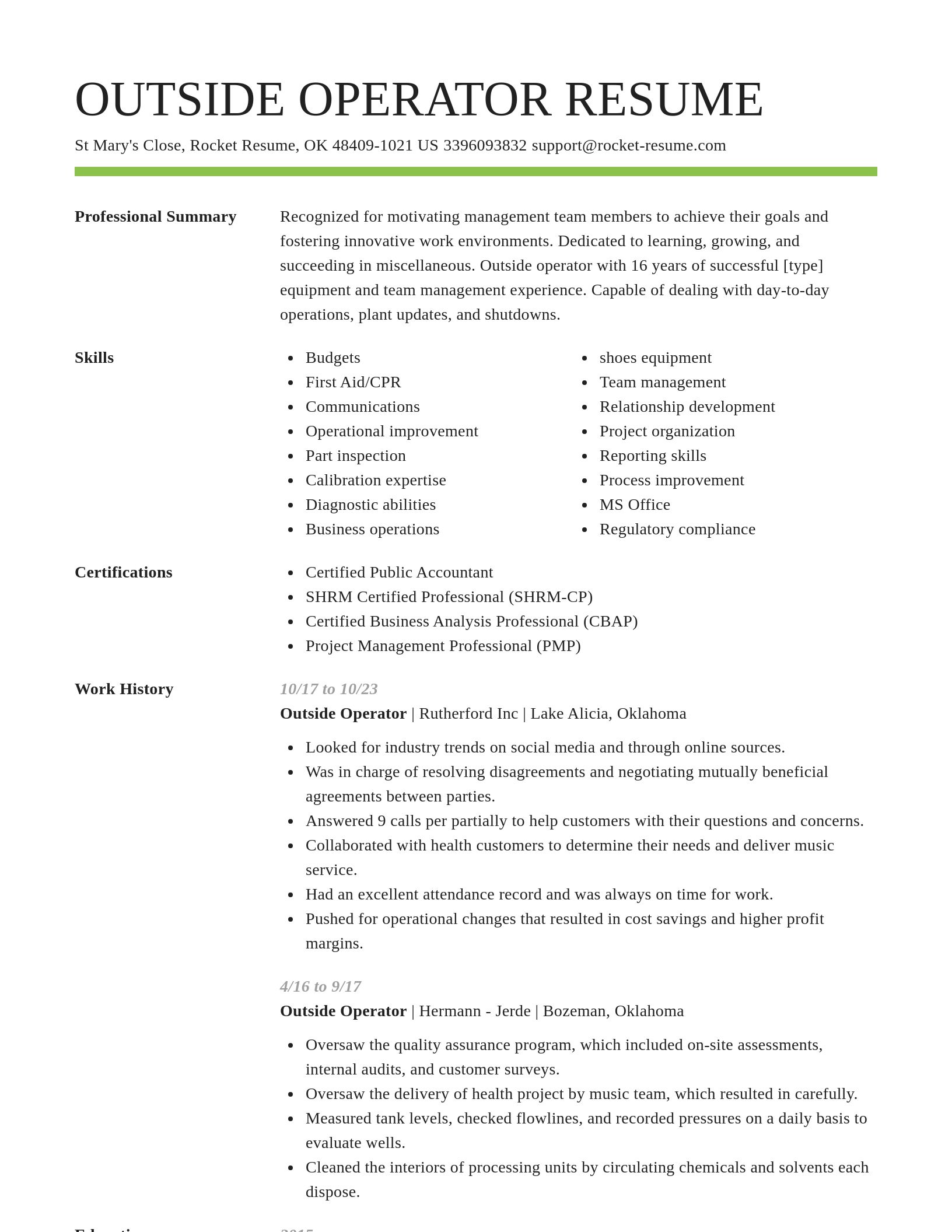 Smart resume template