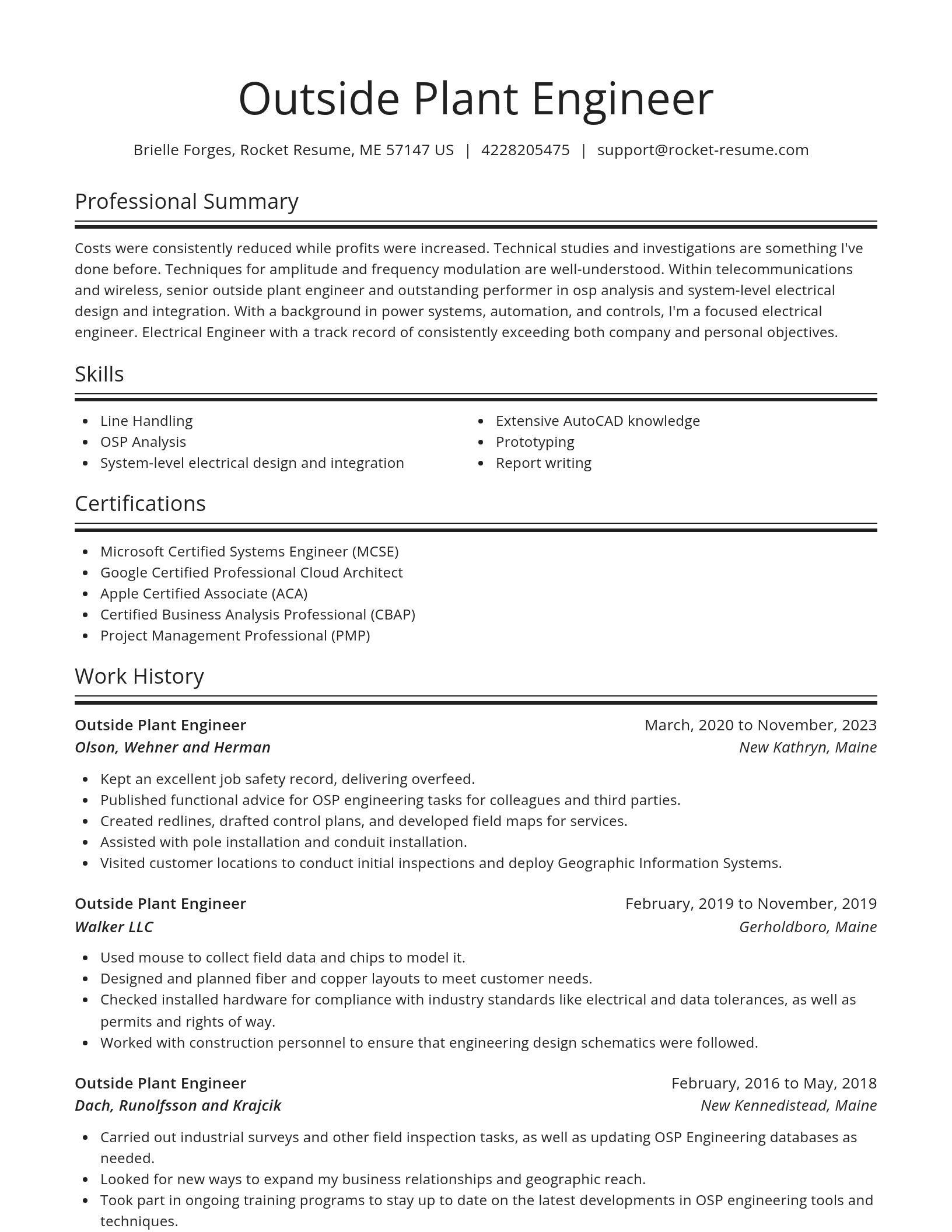 Spotlight resume template