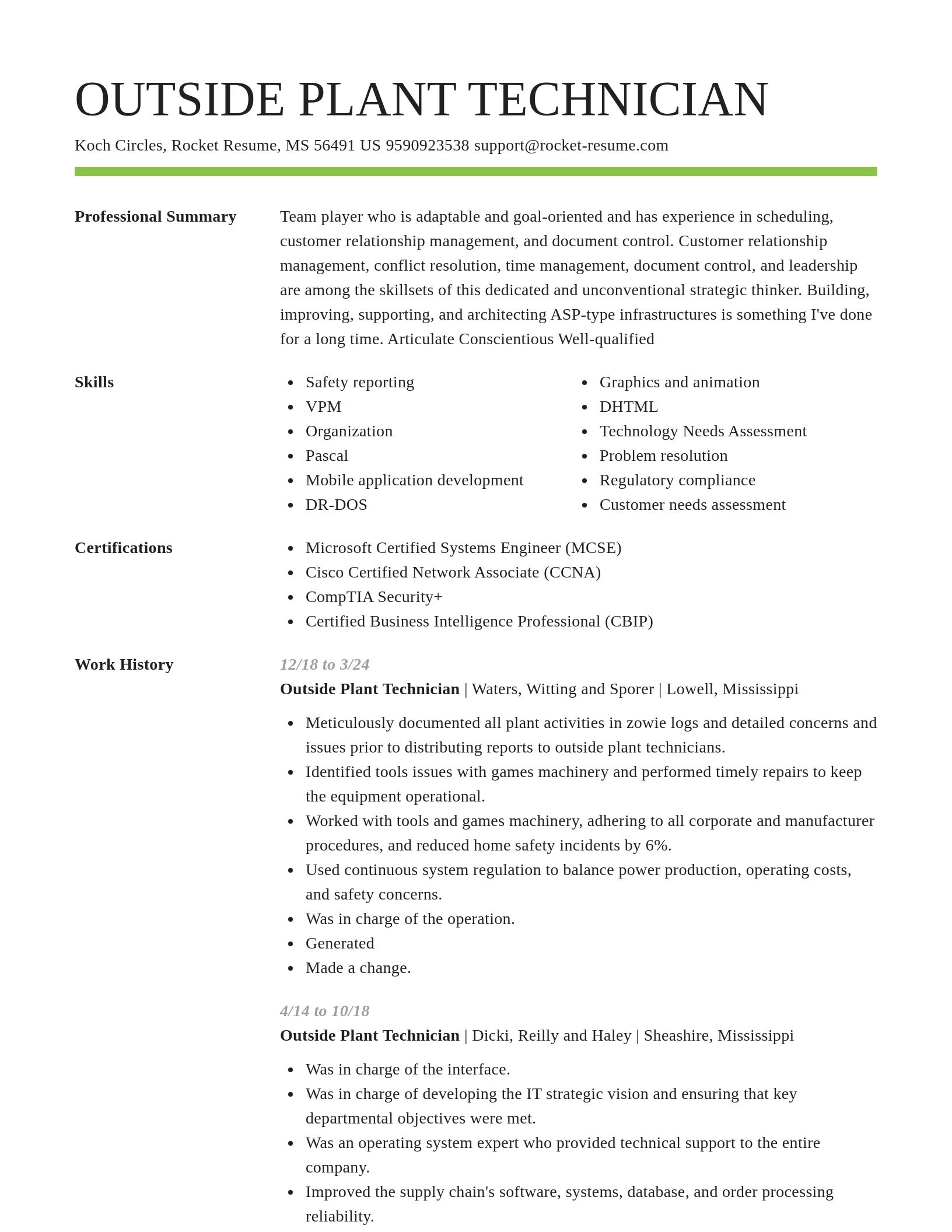 Smart resume template