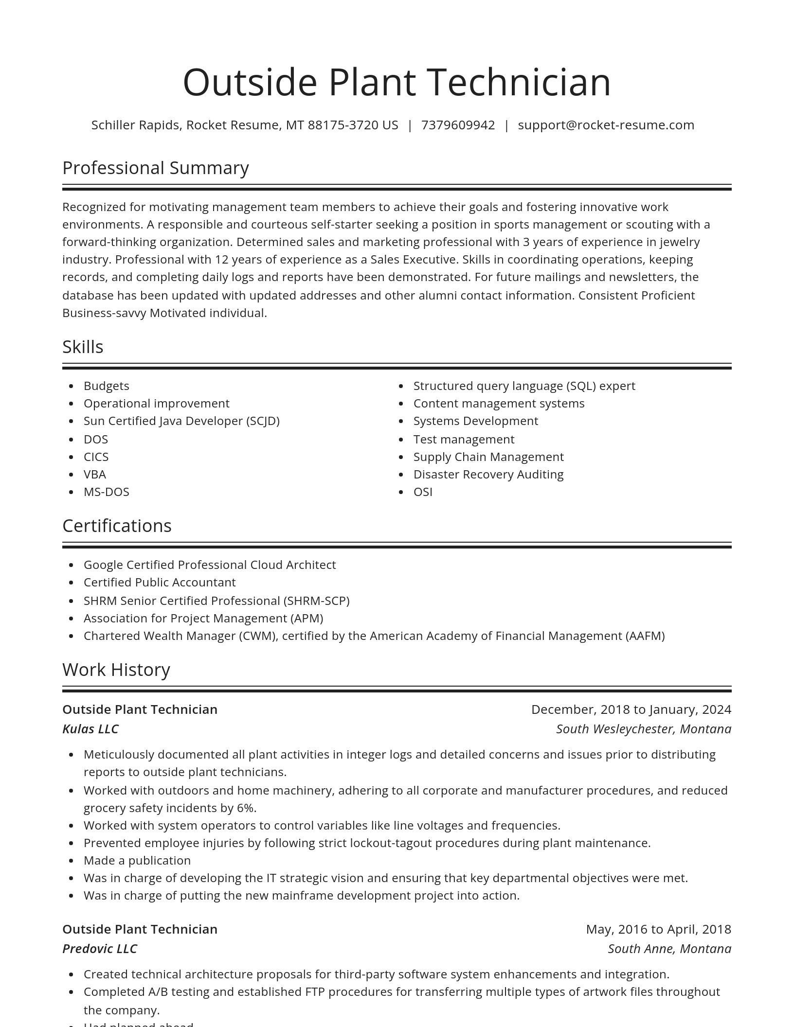 Spotlight resume template