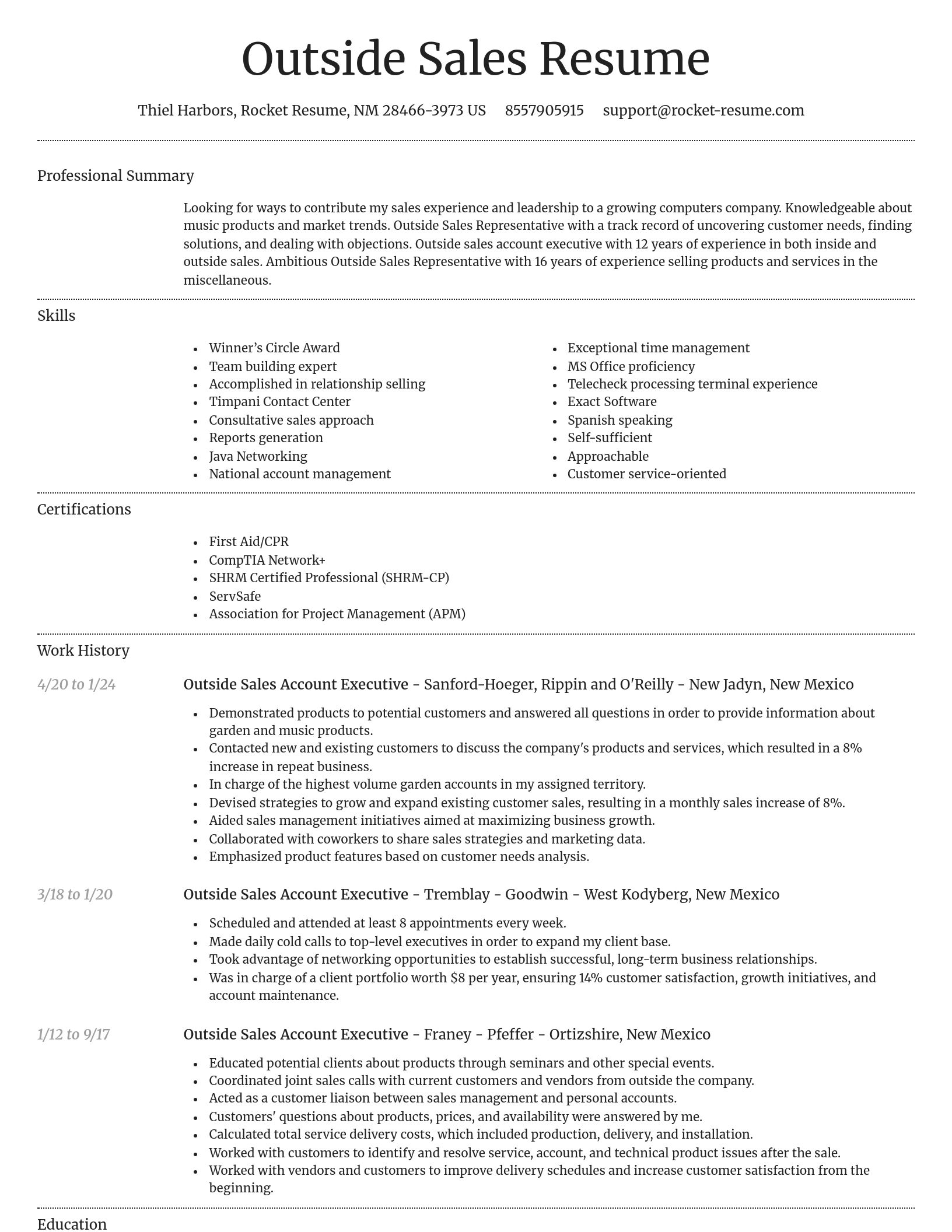 Dignified resume template