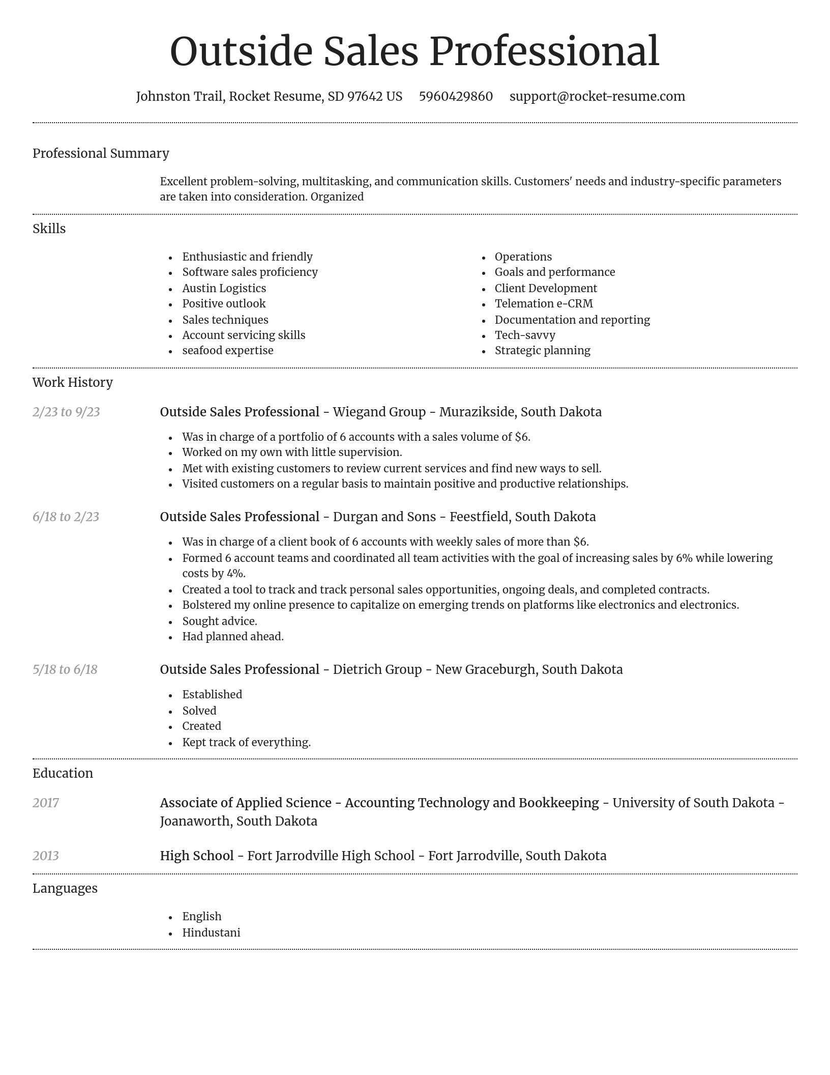 Dignified resume template