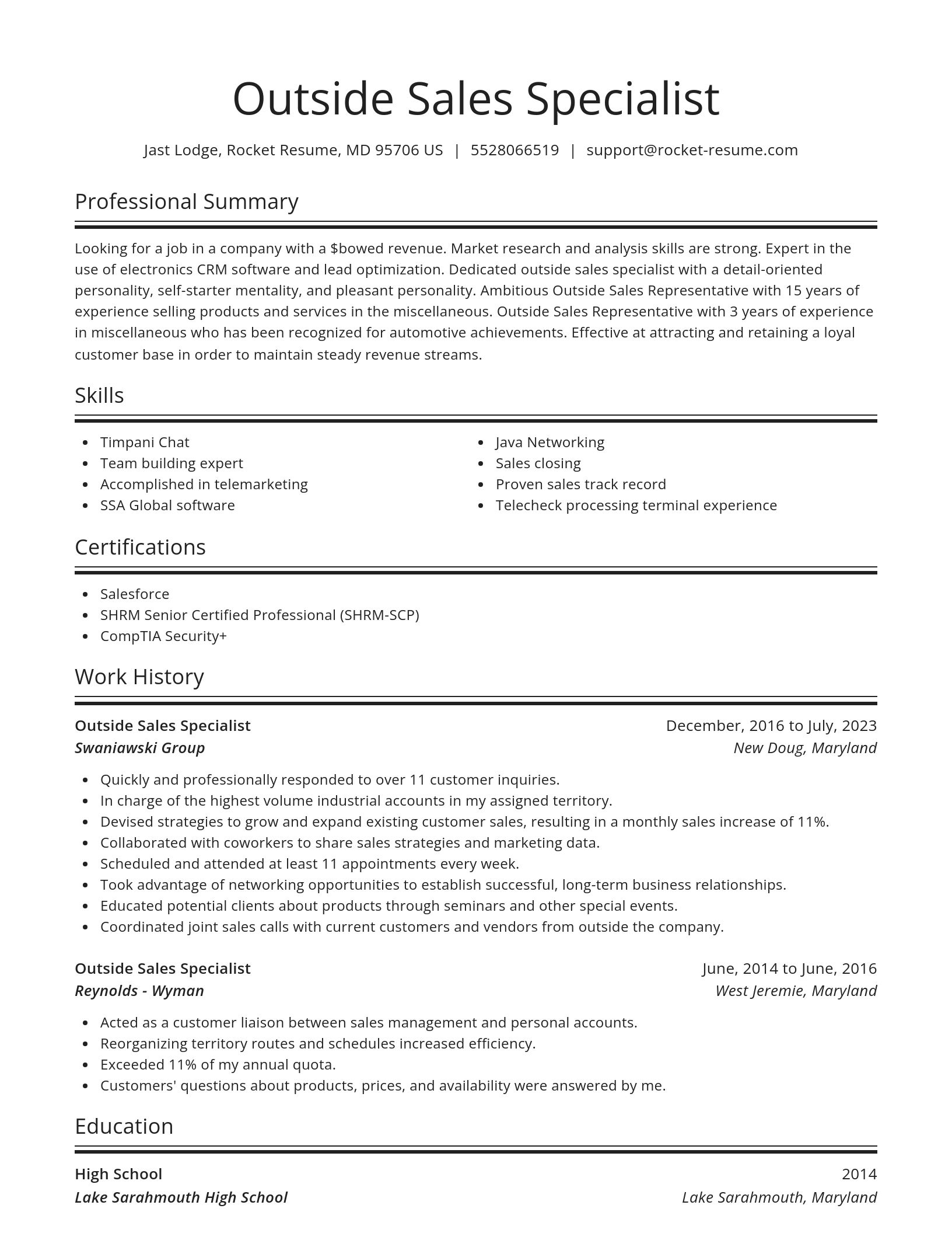 Spotlight resume template