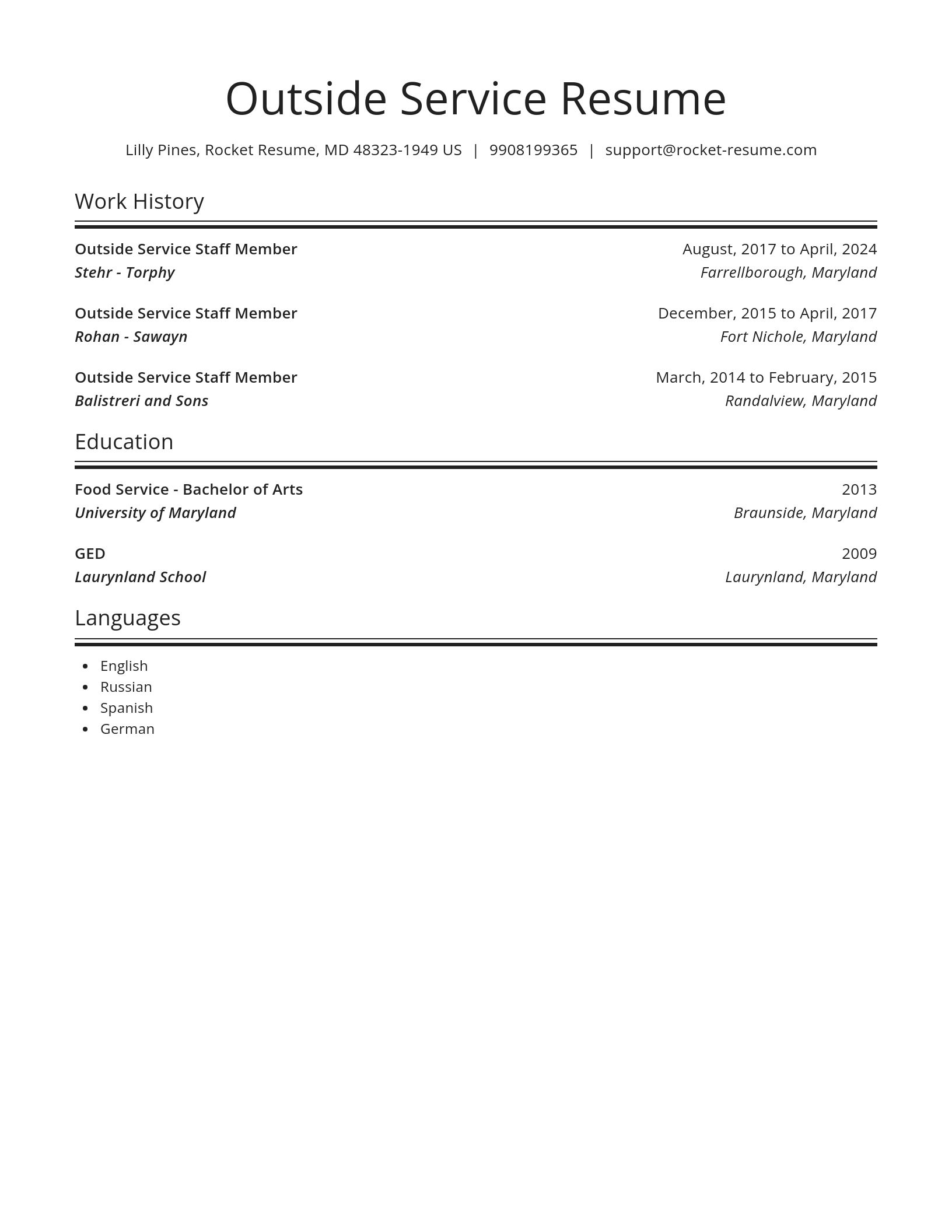 Spotlight resume template