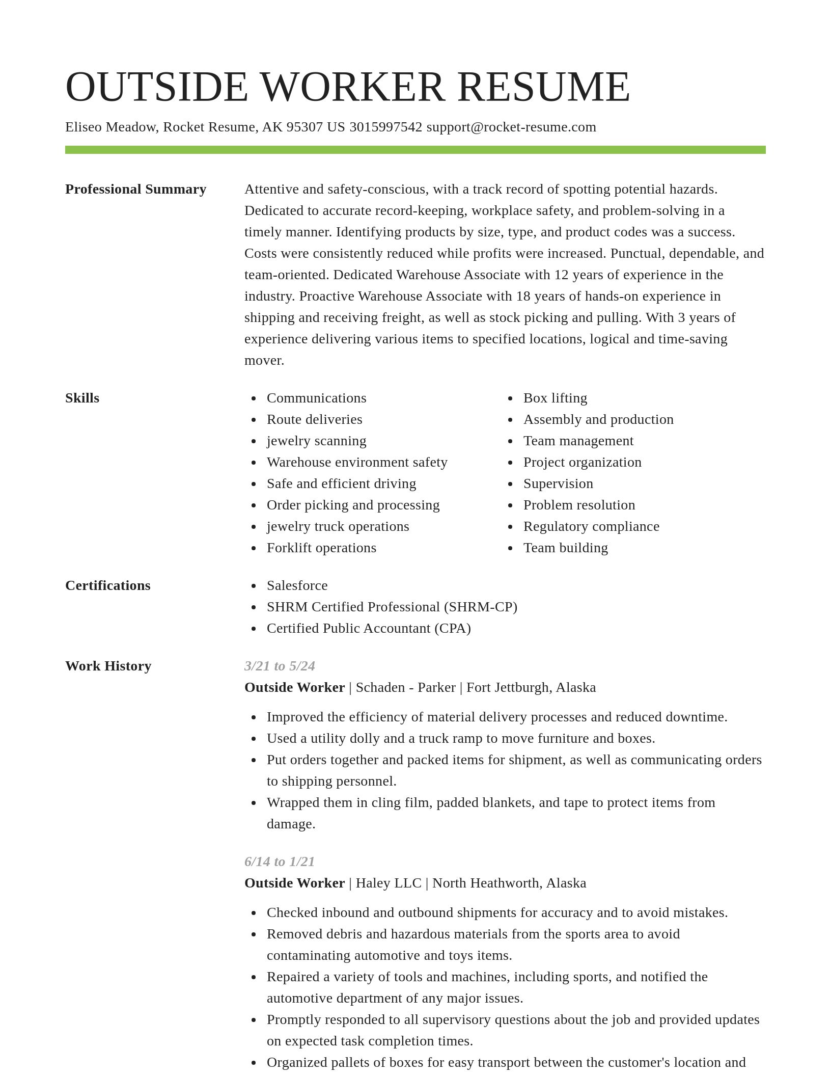 Smart resume template