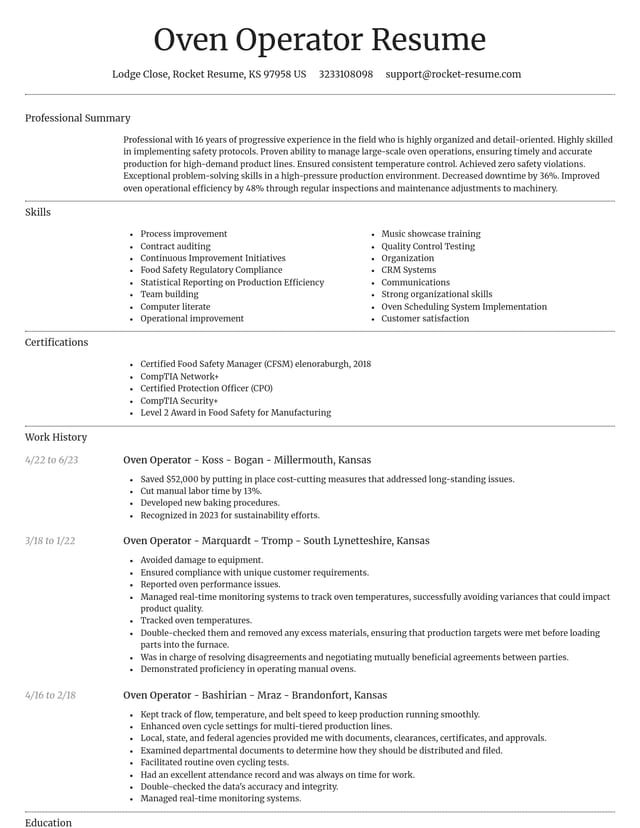 Dignified resume template