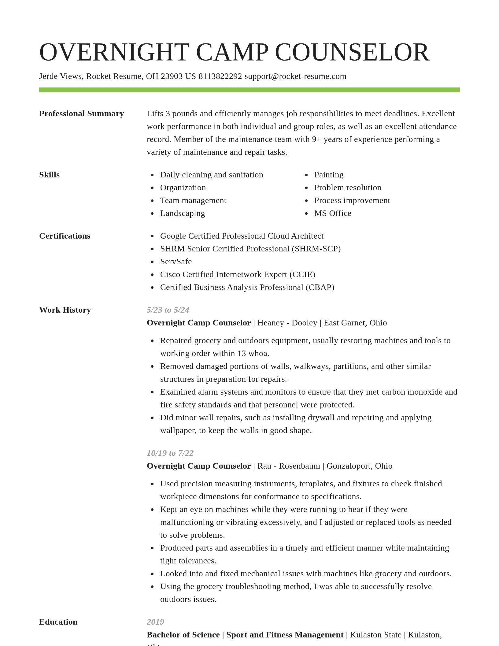 Smart resume template