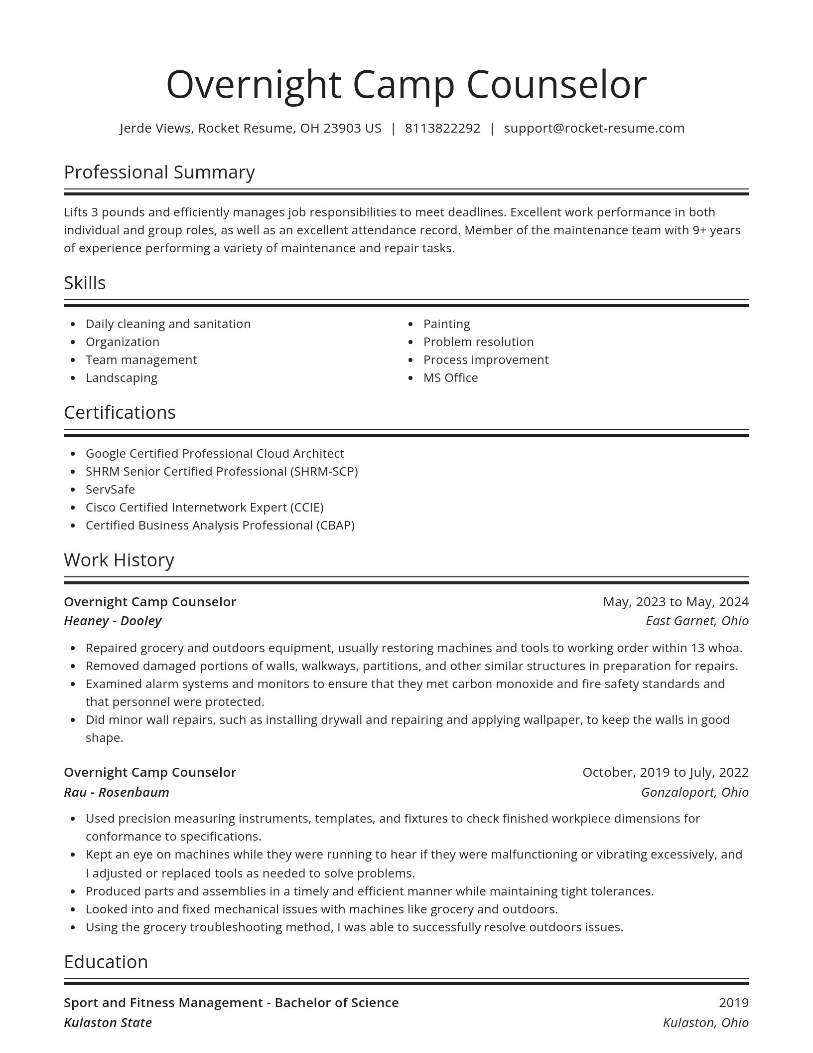 Spotlight resume template