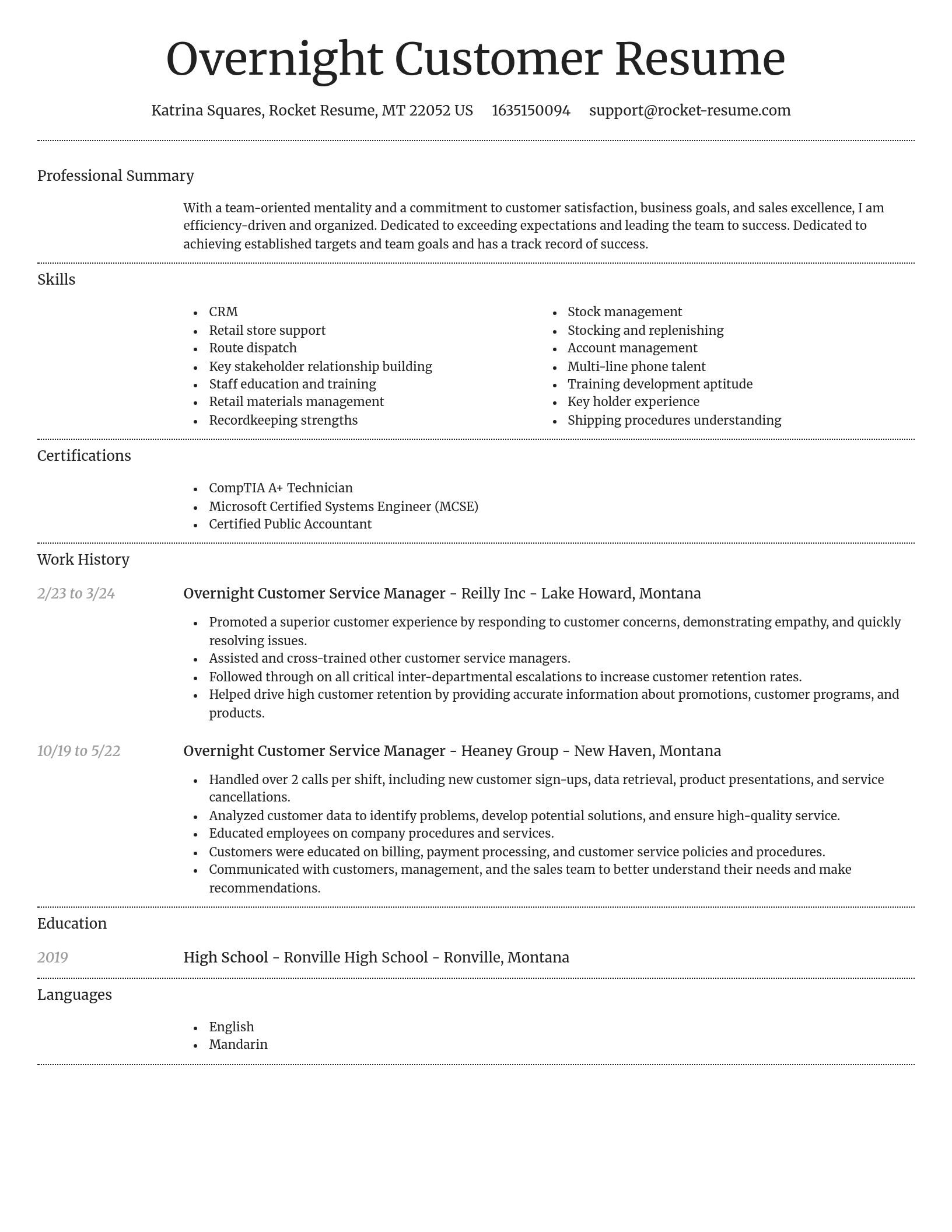 Dignified resume template