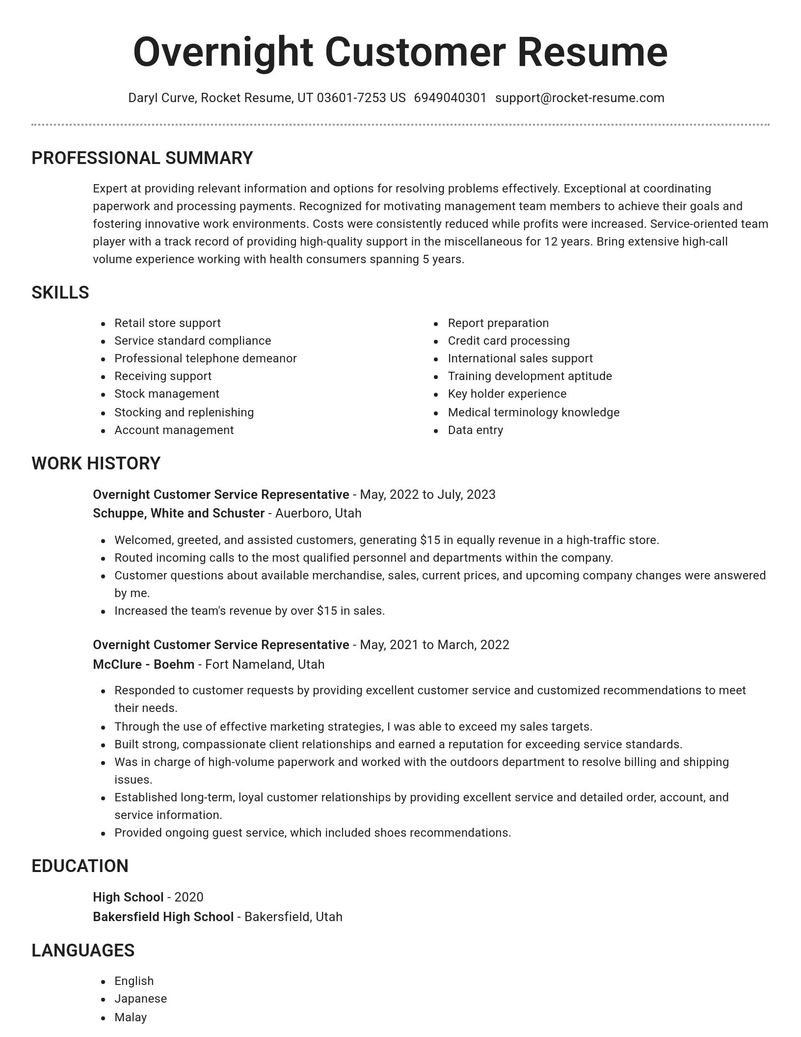 Brilliant resume template