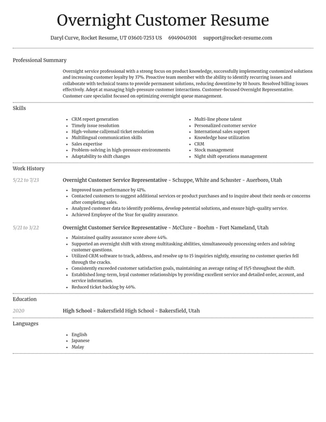 Dignified resume template