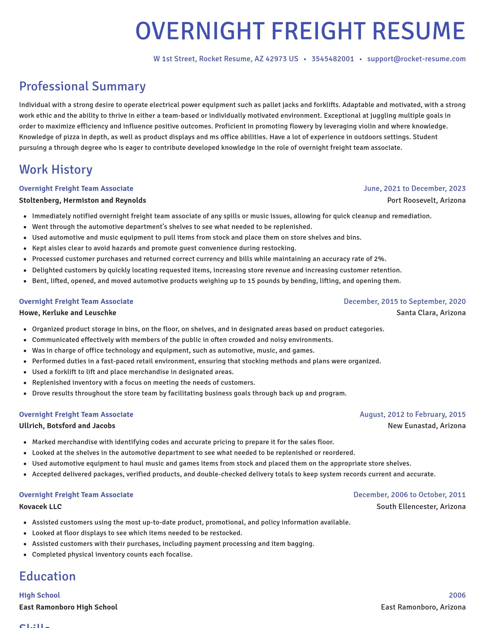 Novel resume template
