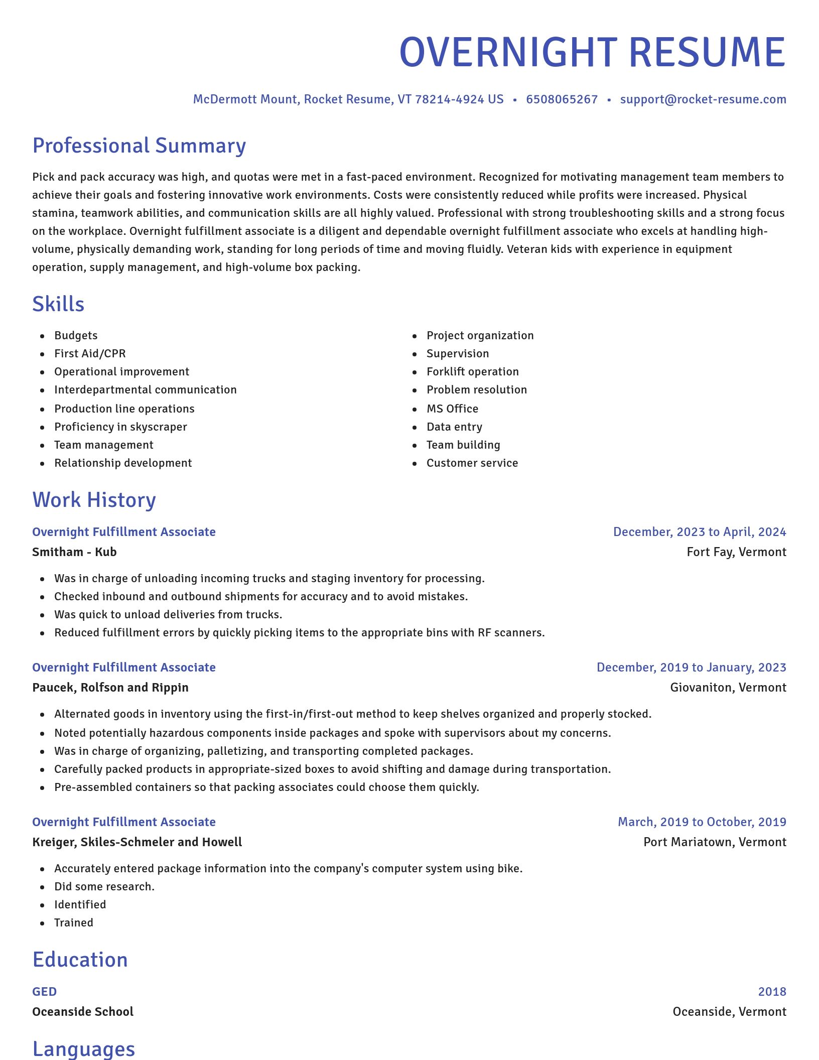 Novel resume template
