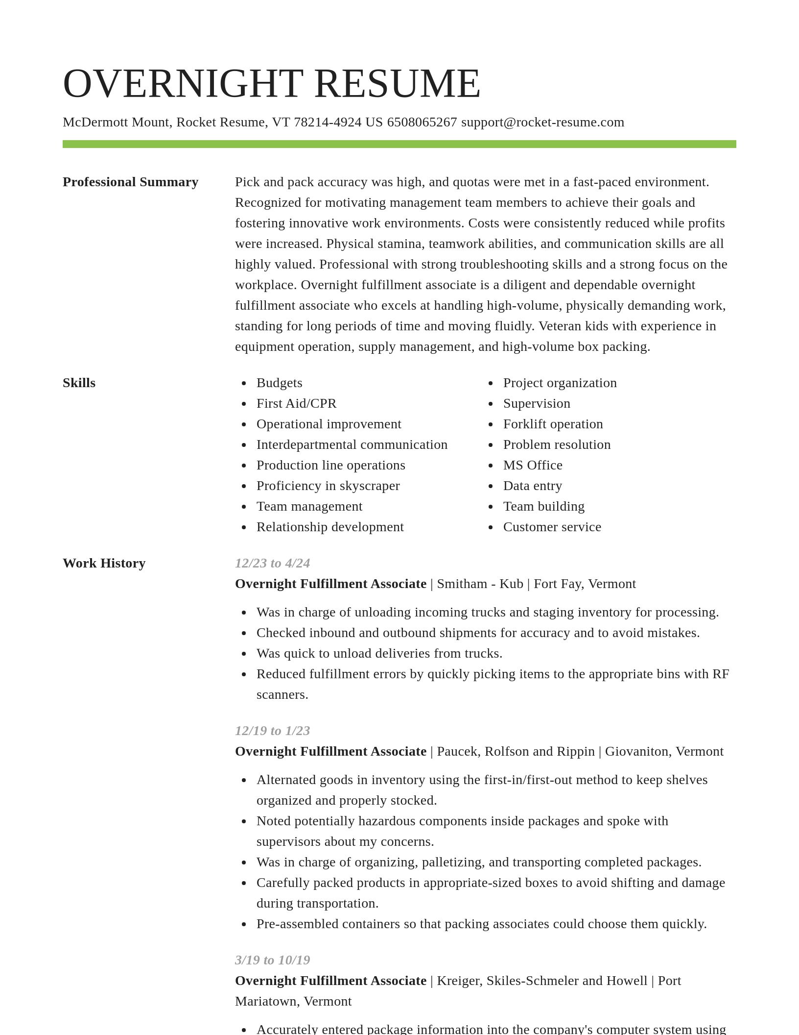 Smart resume template
