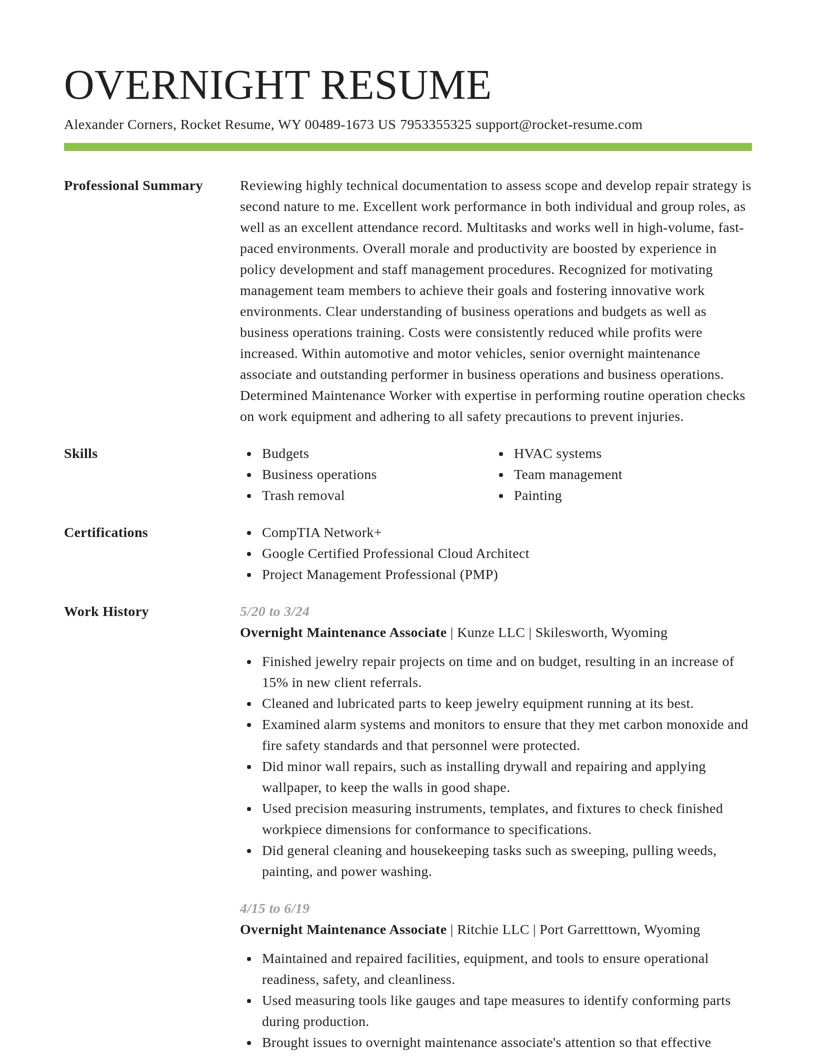 Smart resume template